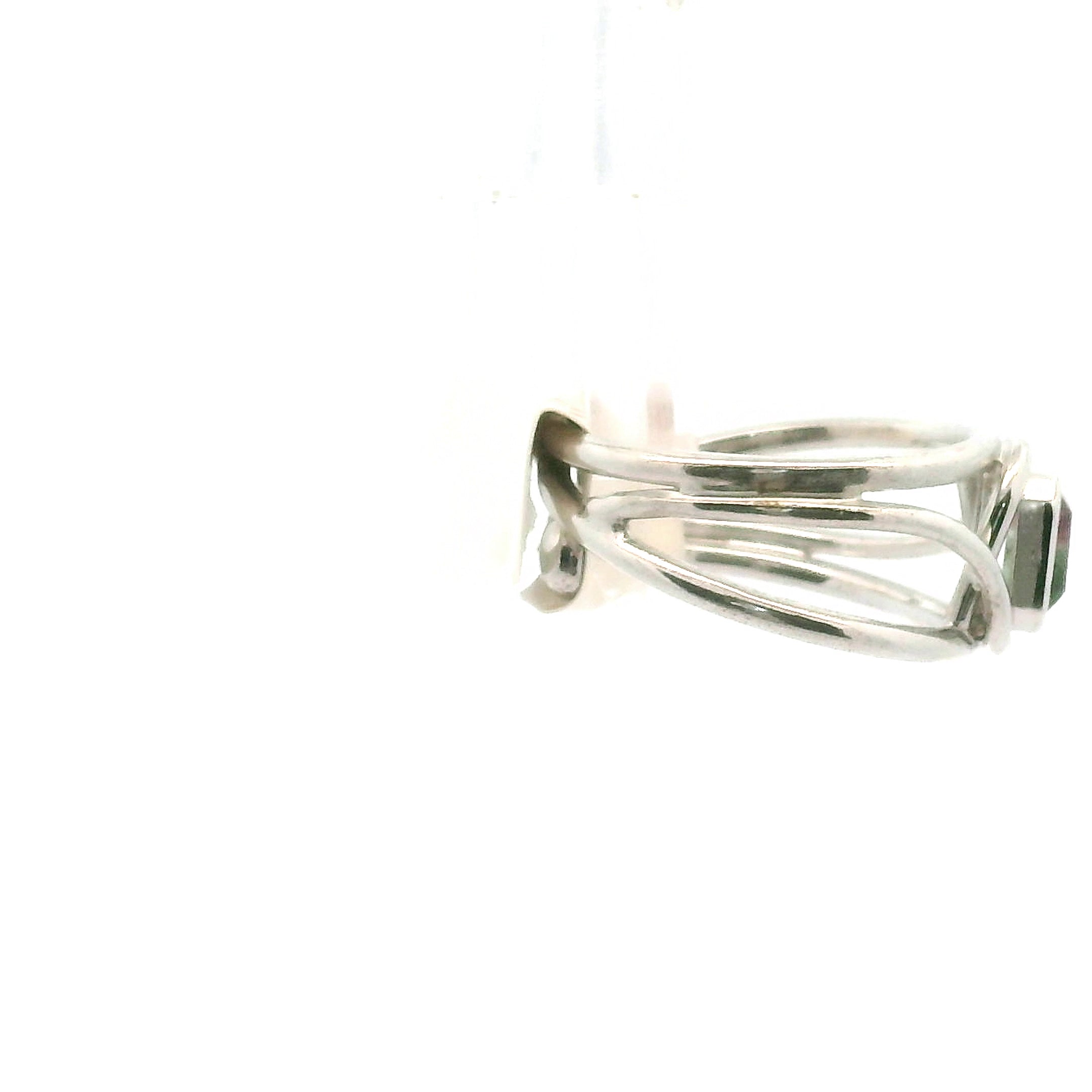 Watermelon Tourmaline Midi Cuff Ring .925 Silver for Profound Heart Healing