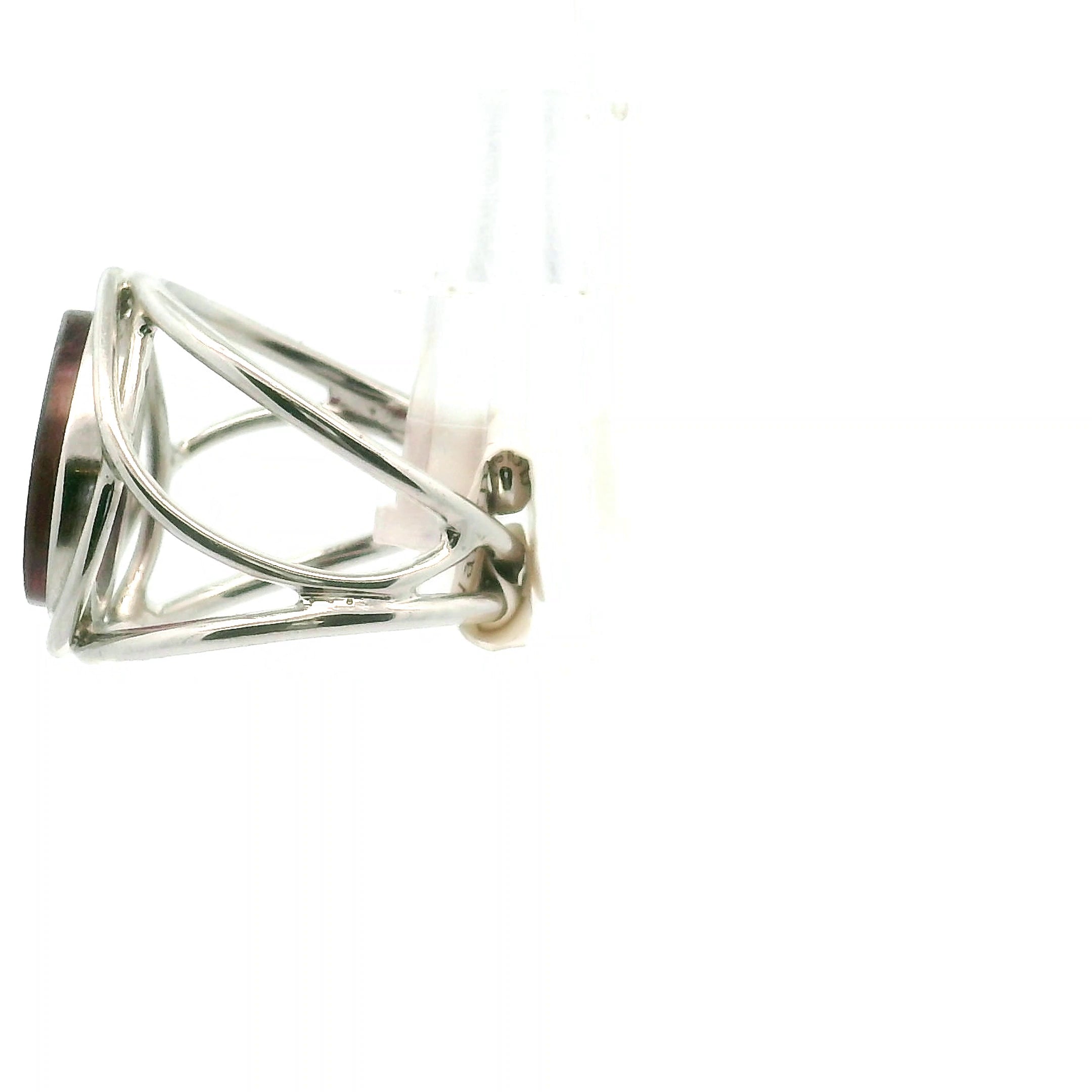 Watermelon Tourmaline Cuff Ring .925 Silver for Profound Heart Healing