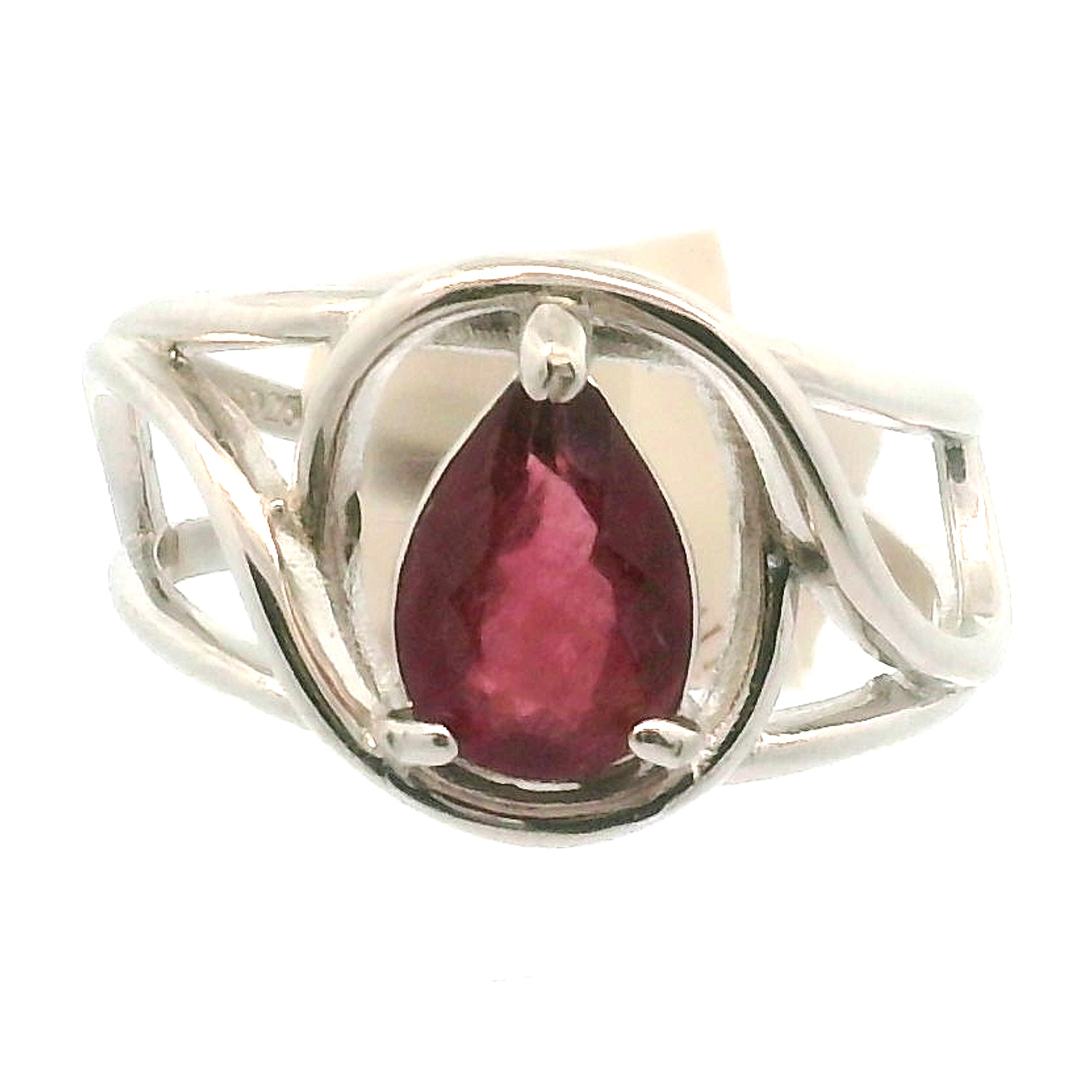 Pink Tourmaline Cuff Ring .925 Silver for Joy, Kindness and Love