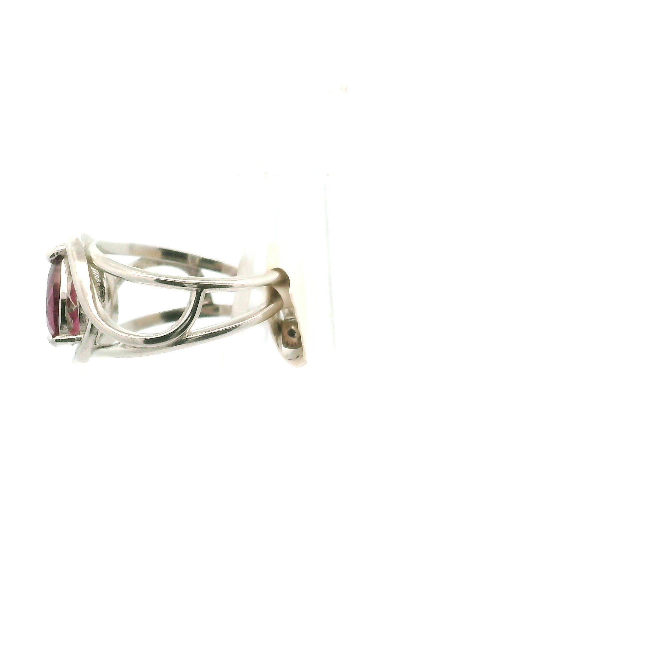 Pink Tourmaline Cuff Ring .925 Silver for Joy, Kindness and Love