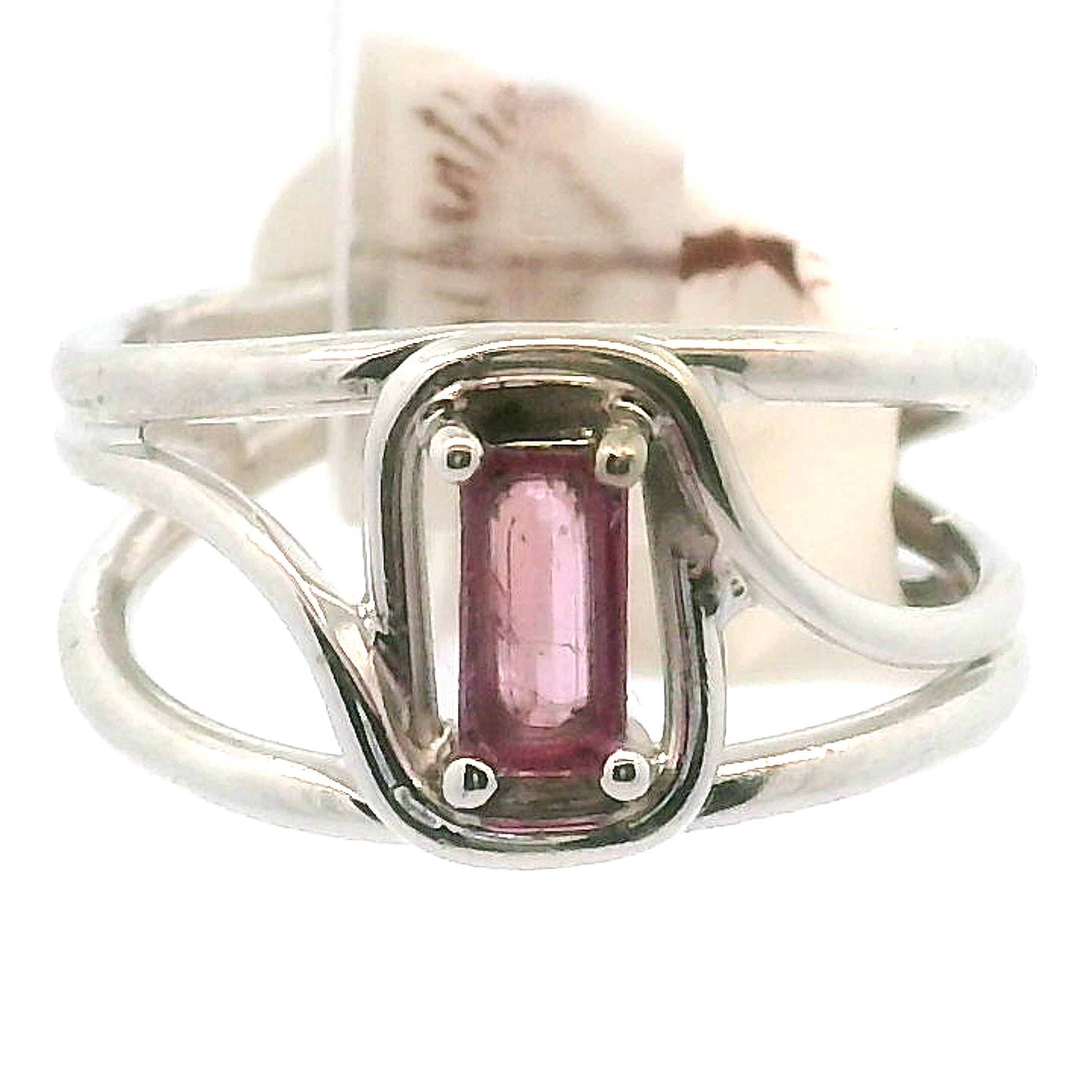 Pink Tourmaline Midi Cuff Ring .925 Silver for Joy, Kindness and Love