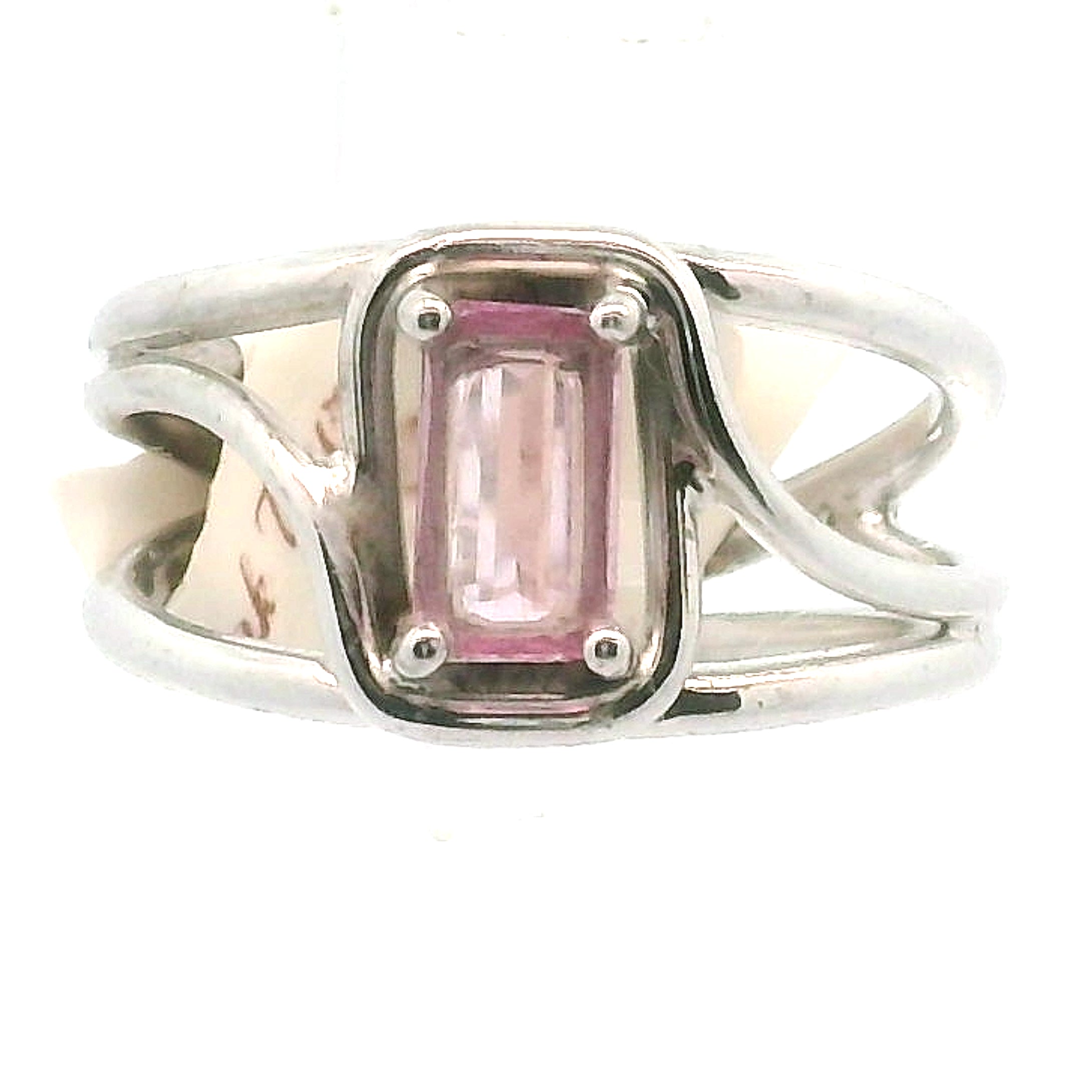 Pink Tourmaline Midi Cuff Ring .925 Silver for Joy, Kindness and Love