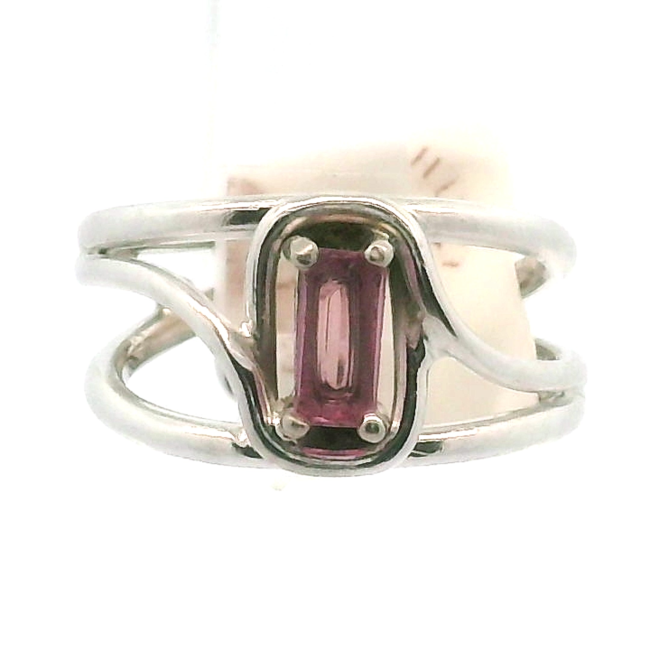 Pink Tourmaline Midi Cuff Ring .925 Silver for Joy, Kindness and Love