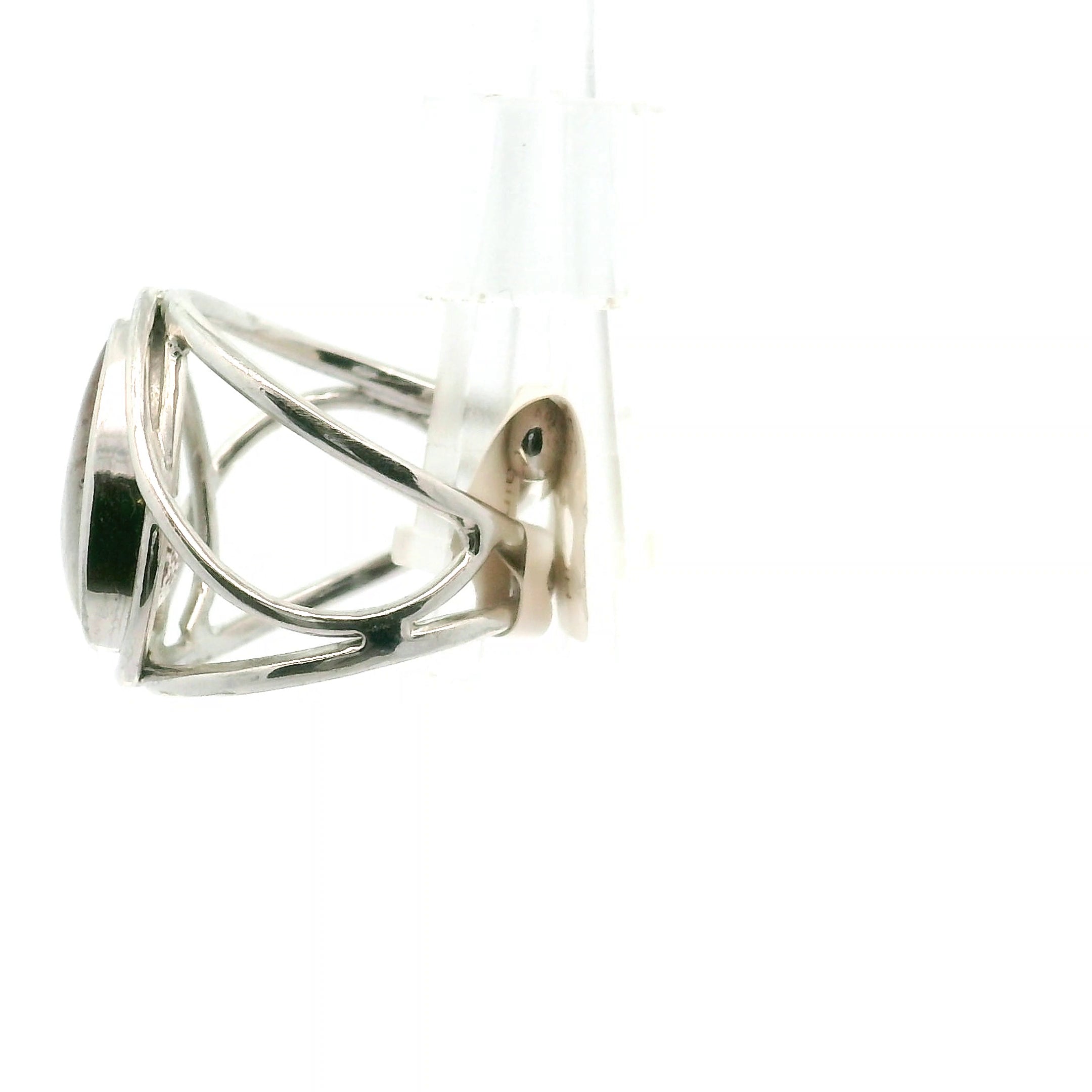 Lepidocrocite Phantom in Quartz Finger Cuff Adjustable Ring .925 Silver for Harmonizing Relationships and Emotional Healing