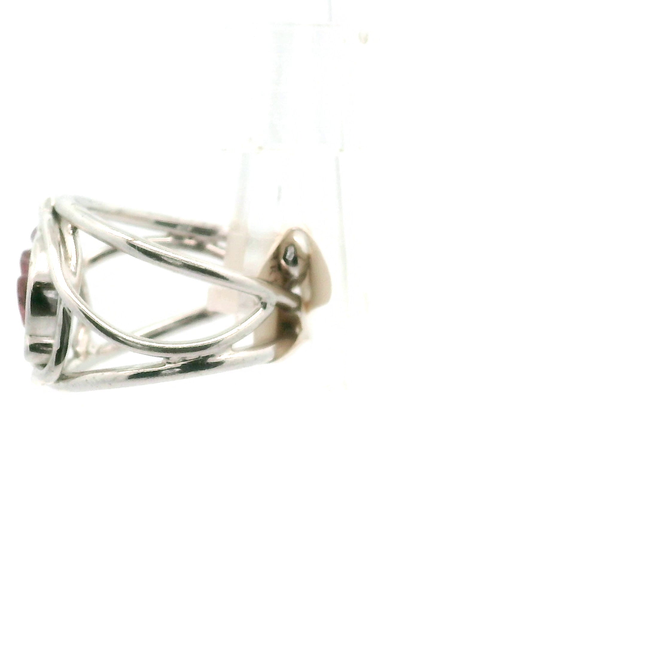 Pink Tourmaline Rose Finger Cuff Adjustable Ring .925 Silver for Attracting Love, Harmony and Joy