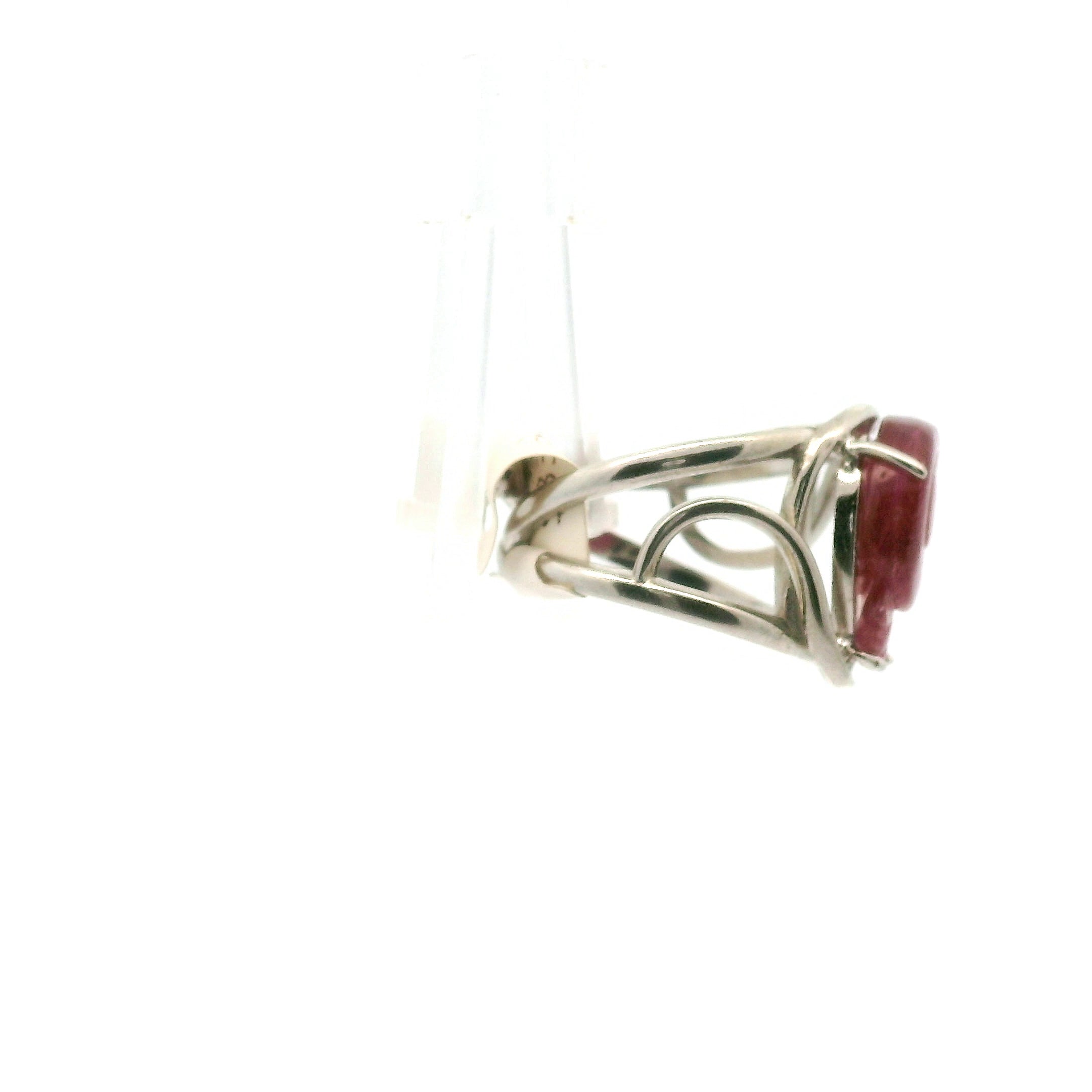 Red Tourmaline Carved Ruyi Finger Bracelet Adjustable Ring for Revitalizing your Passion for Life