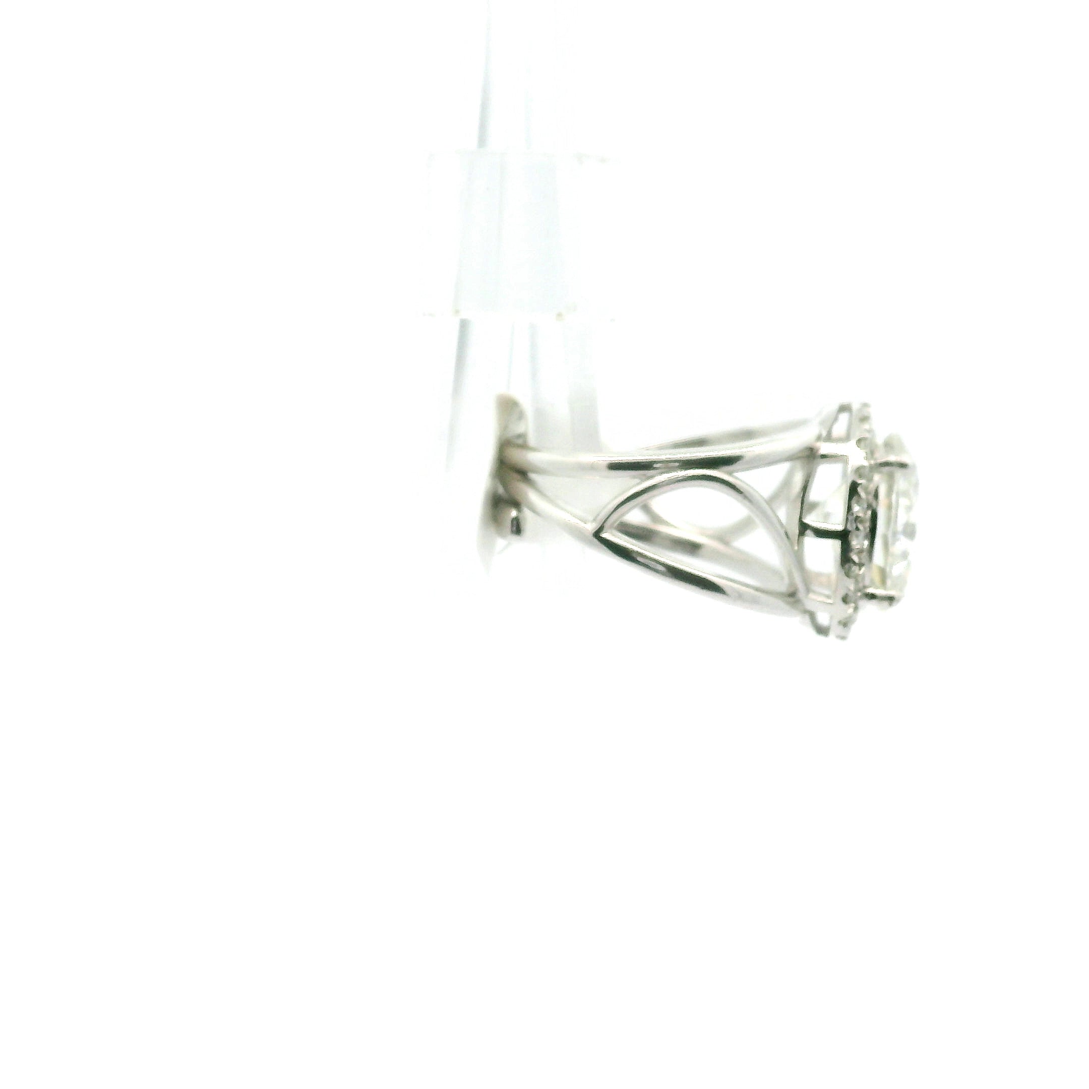 White Moissanite Pavé Cuff Ring .925 Silver for Enlightenment, Inner Peace & Spiritual Transformation