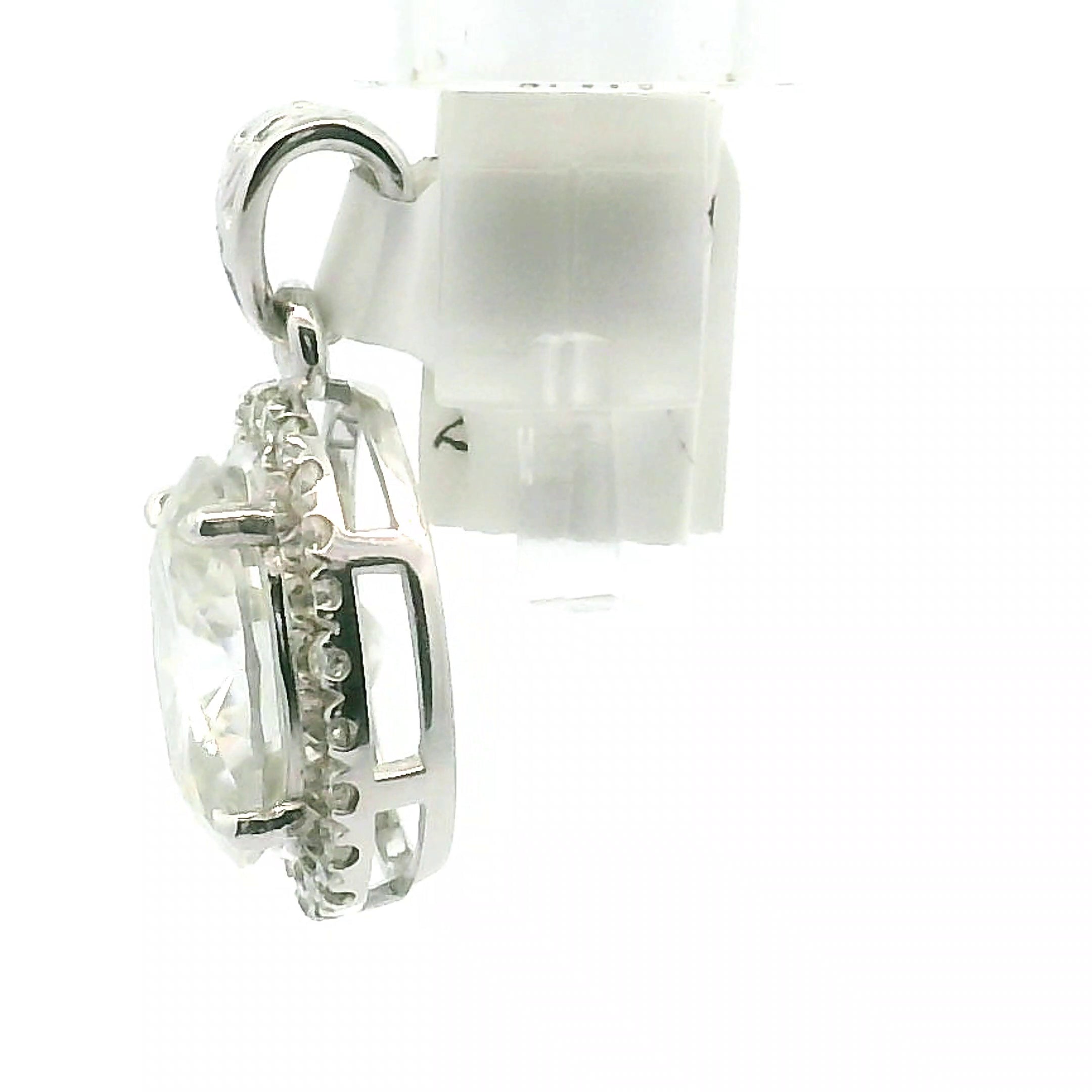 White Moissanite Pavé Pendant .925 Silver for Enlightenment, Inner Peace & Spiritual Transformation