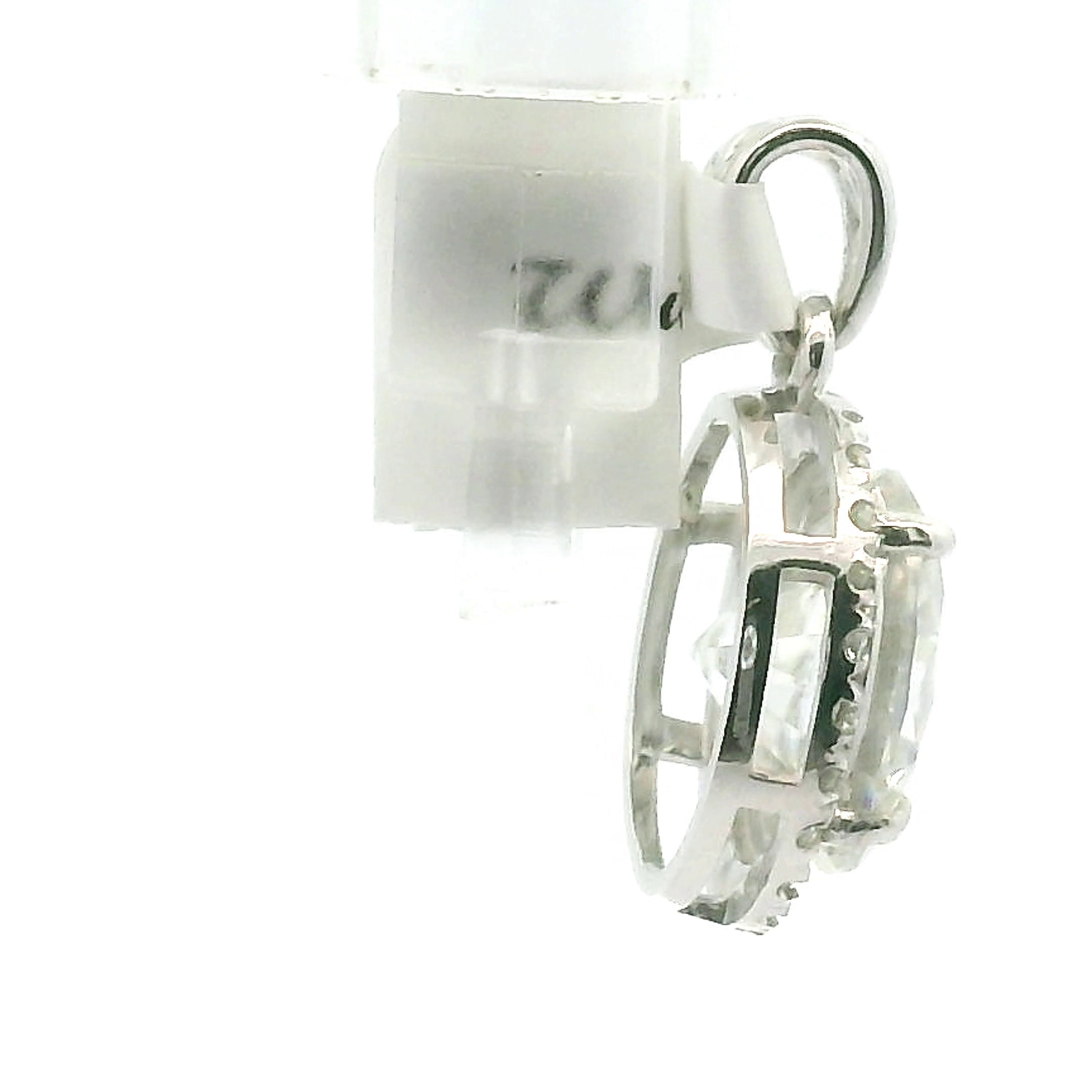 White Moissanite Pavé Pendant .925 Silver for Enlightenment, Inner Peace & Spiritual Transformation