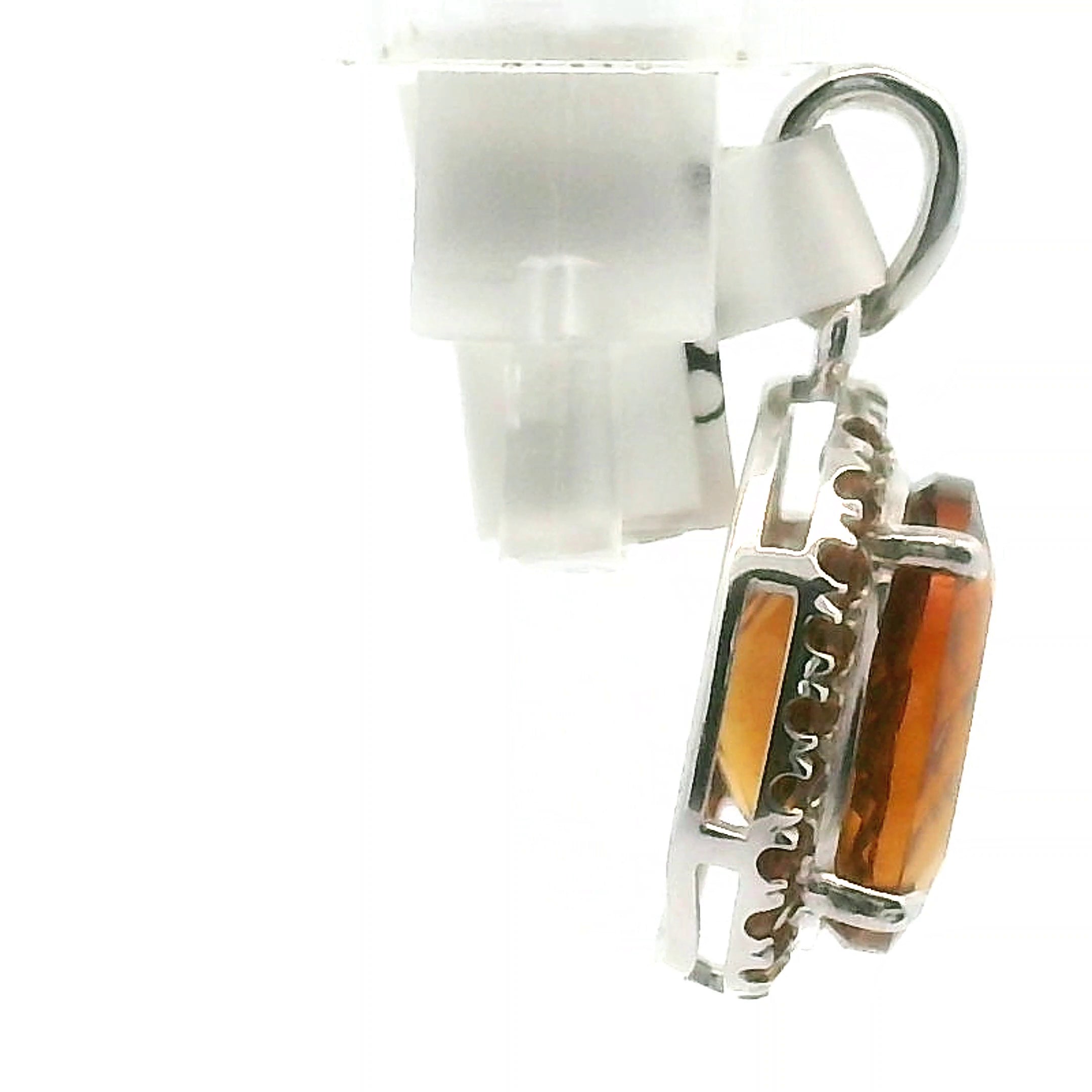 Citrine Pavé Pendant .925 Silver for Vitality and Manifesting Abundance