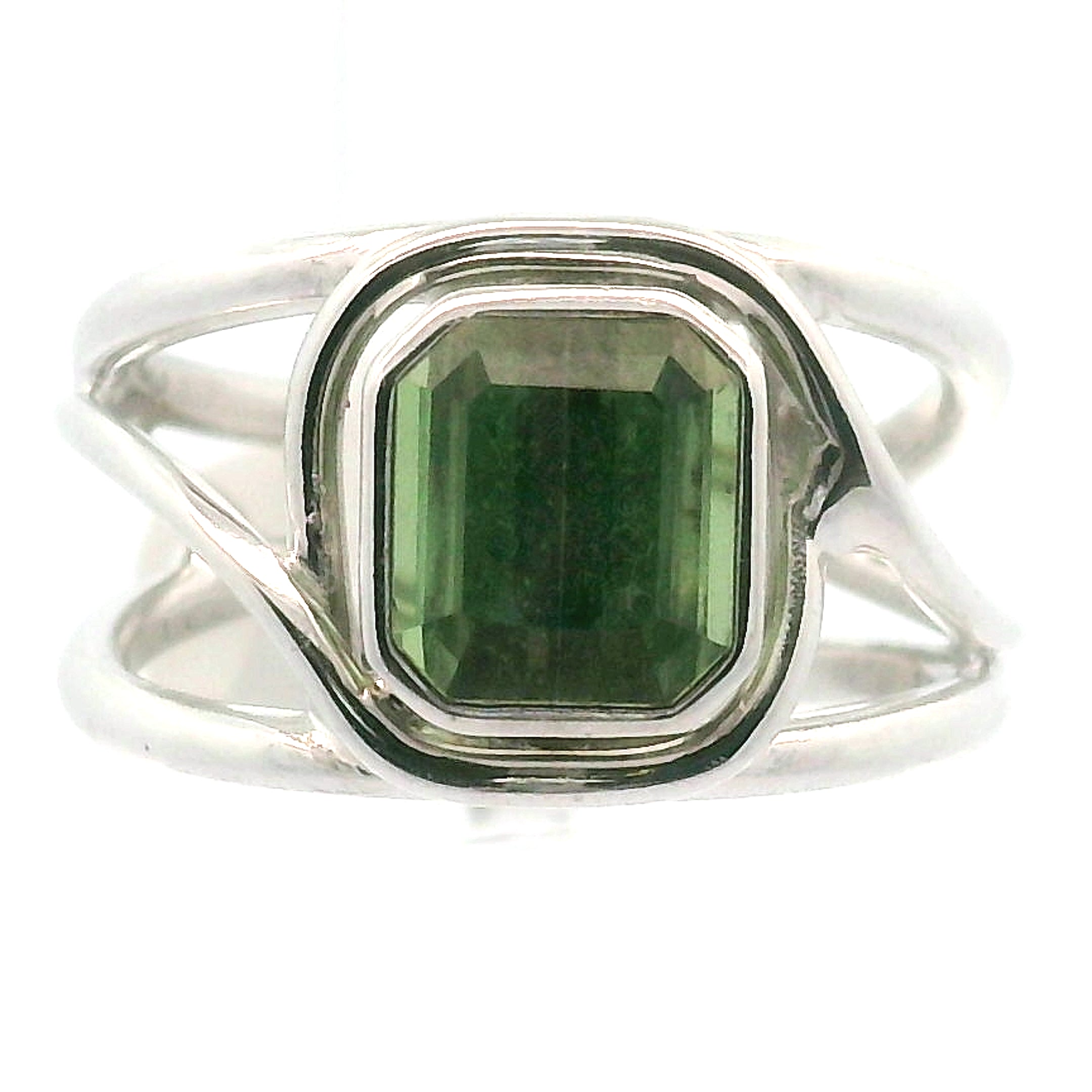 Afghanistan Green Tourmaline Finger Cuff Ring for Healing, Joy and Love