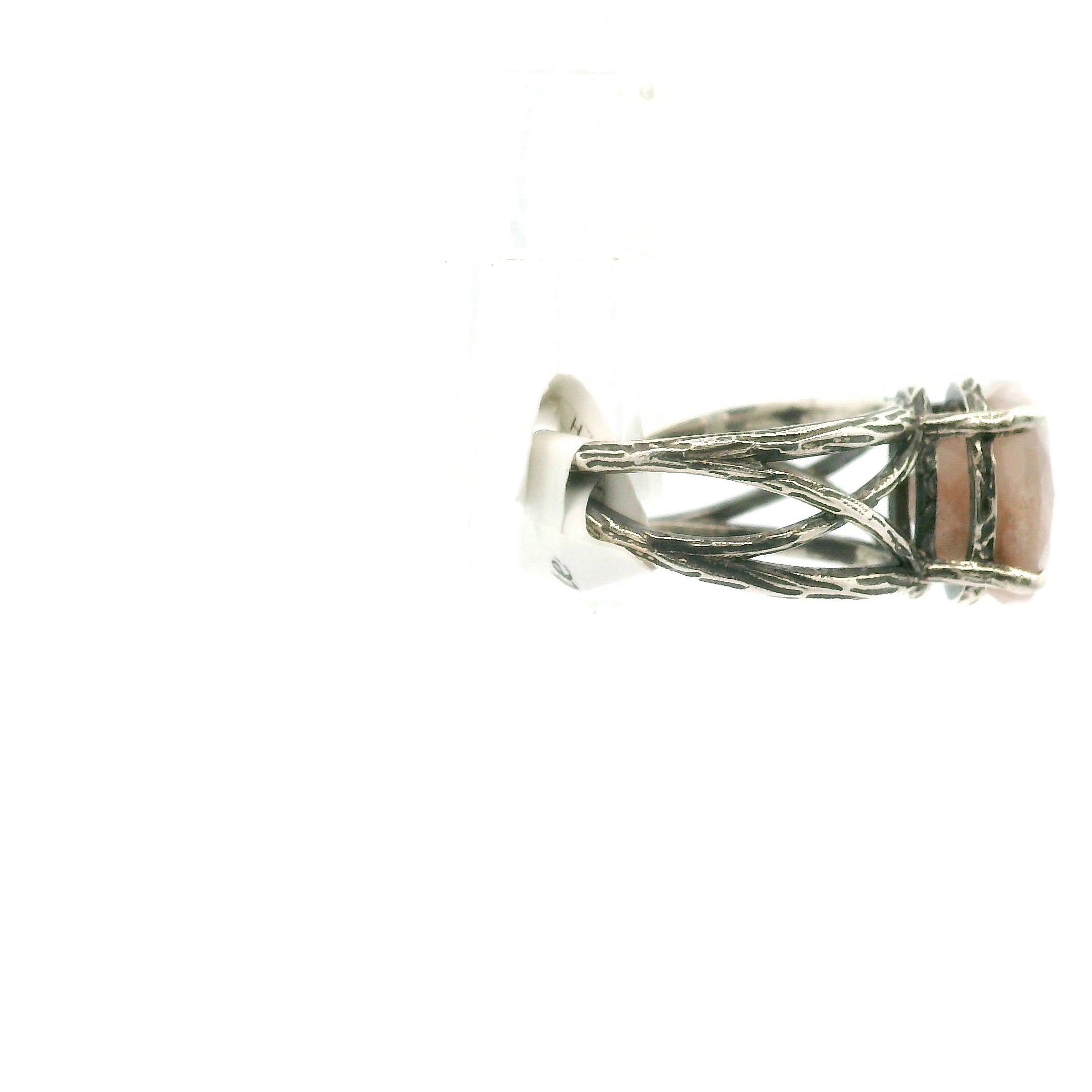 Bad Witch Flower Agate Cuff Ring .925 Sterling Sliver for Empowering you to Blossom