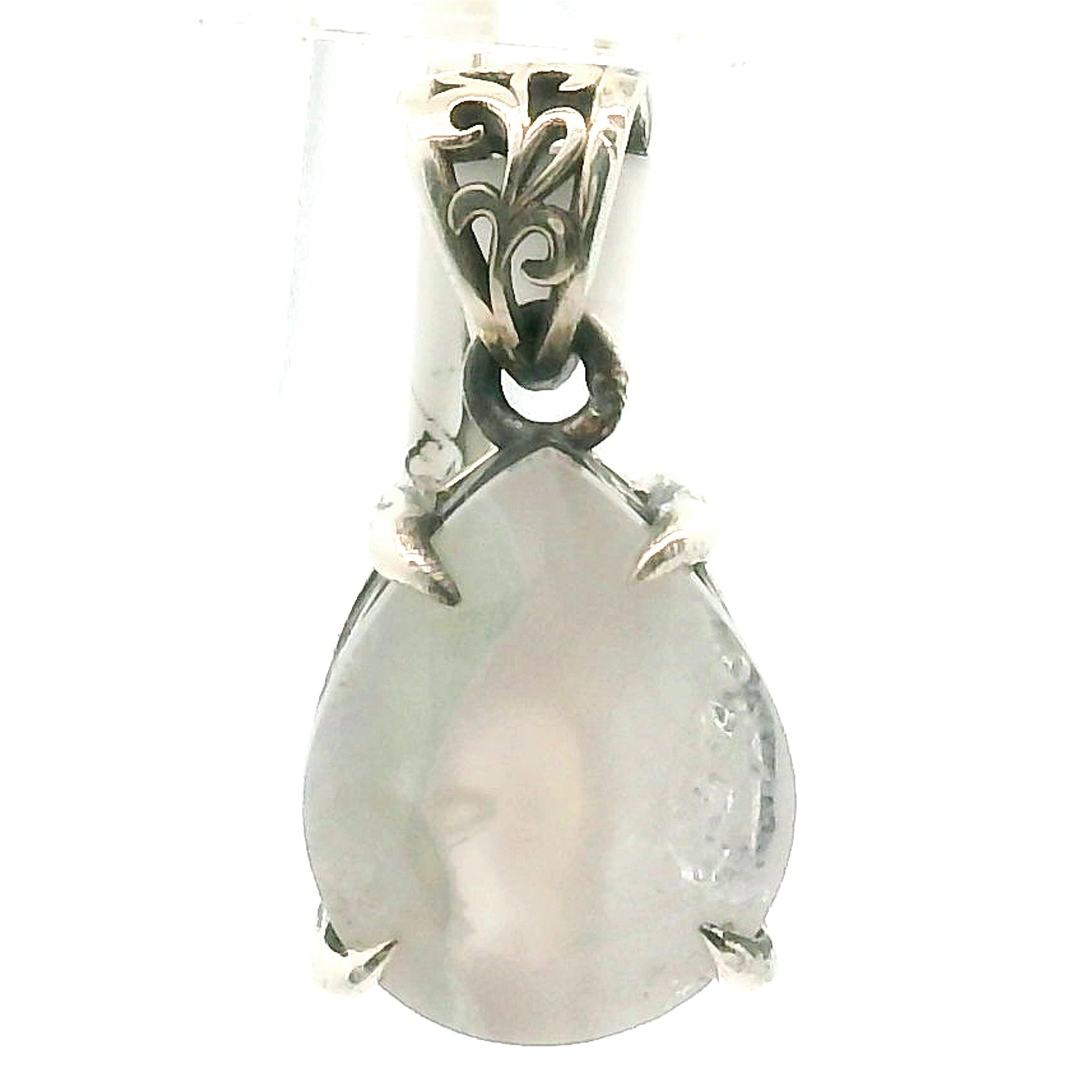 Bad Witch Flower Agate Pendant .925 Sterling Sliver for Empowering you to Blossom