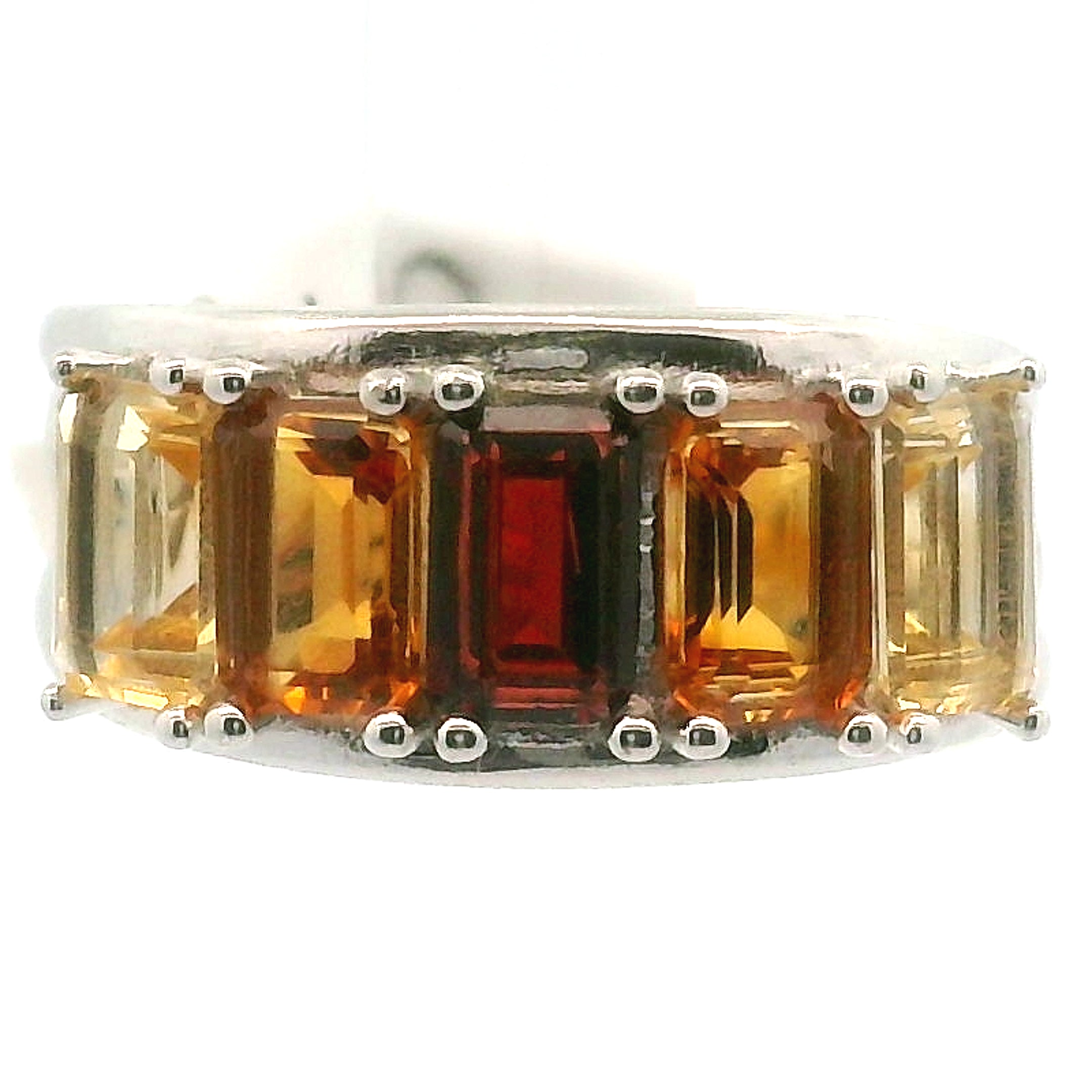 Multi Stone Emerald Cut Stacker Cuff Ring .925 Silver for Healing, Intention Setting and Manifesting your Desires
