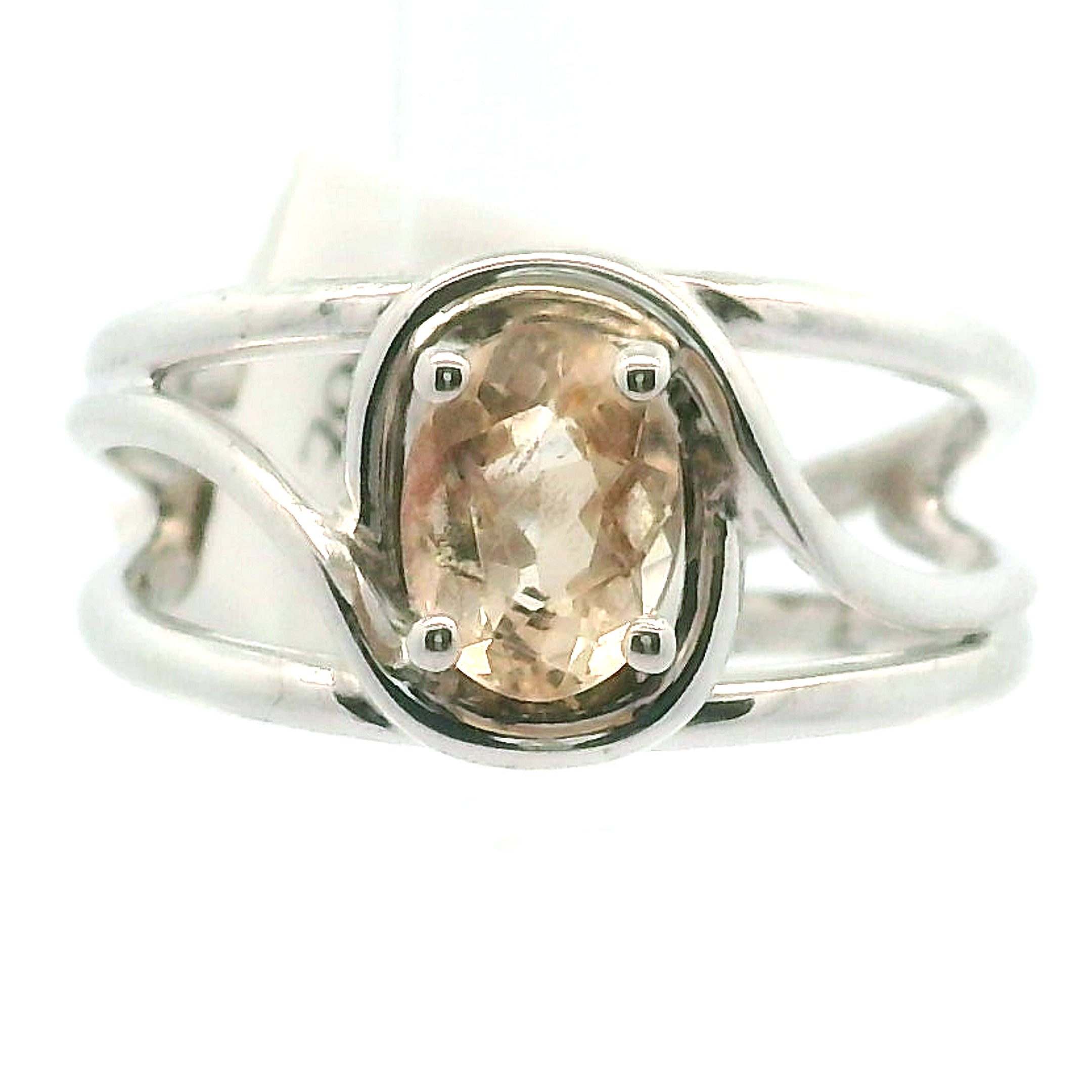 Oregon Sunstone Midi Cuff Ring .925 Silver for Confidence and Strength