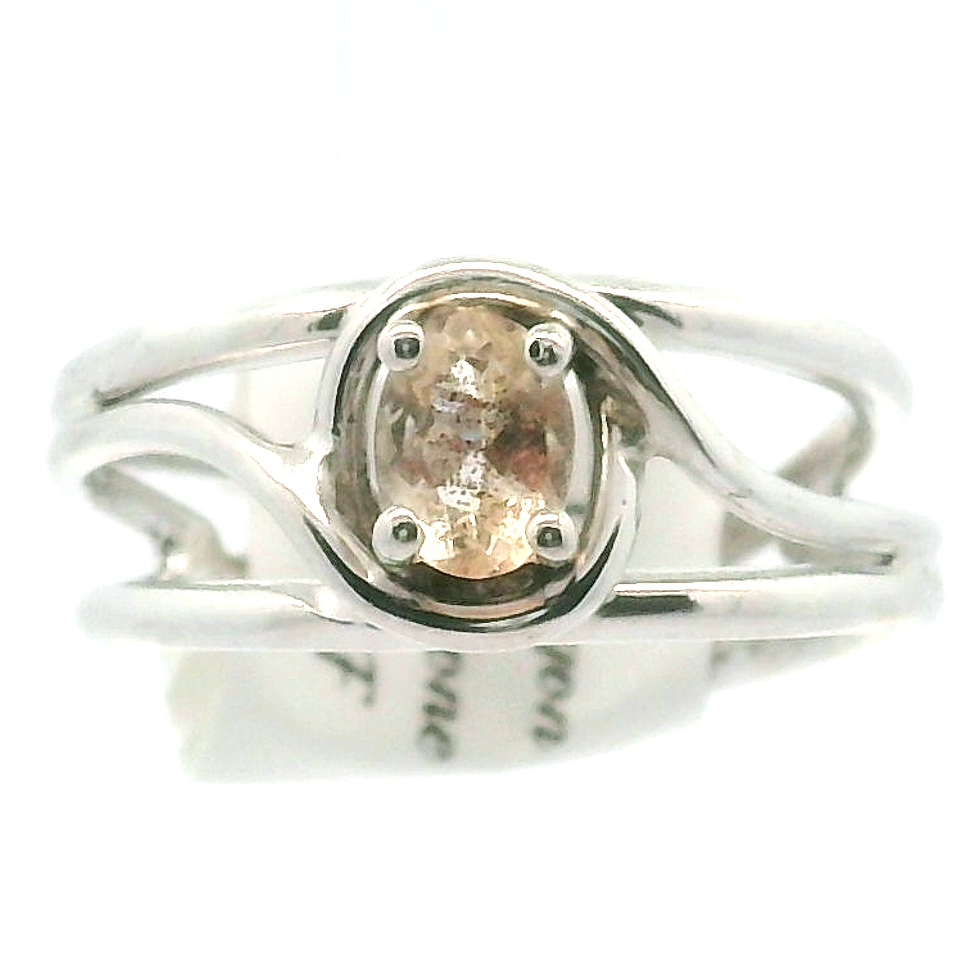 Oregon Sunstone Midi Cuff Ring .925 Silver for Confidence and Strength
