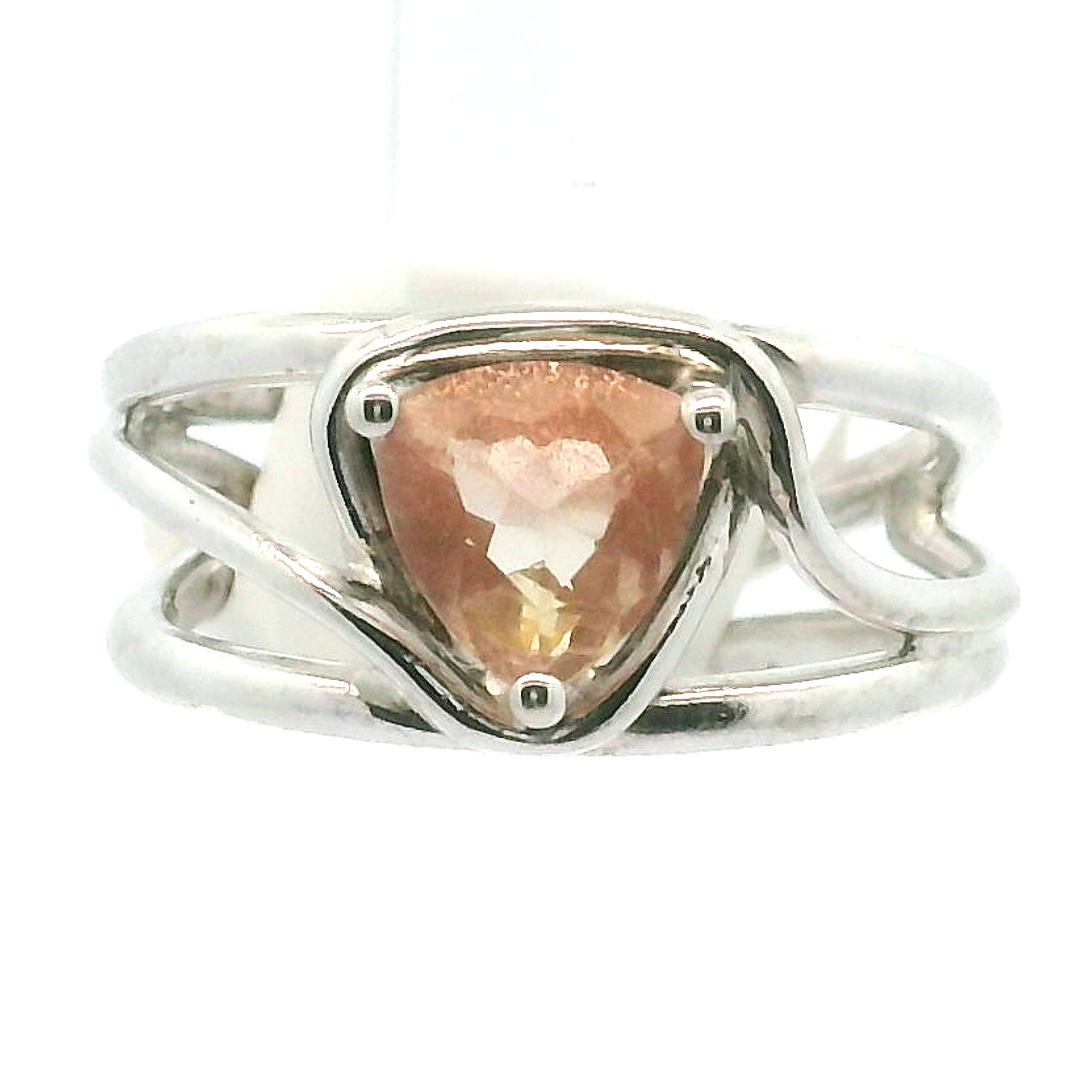 Oregon Sunstone Midi Cuff Ring .925 Silver for Confidence and Strength