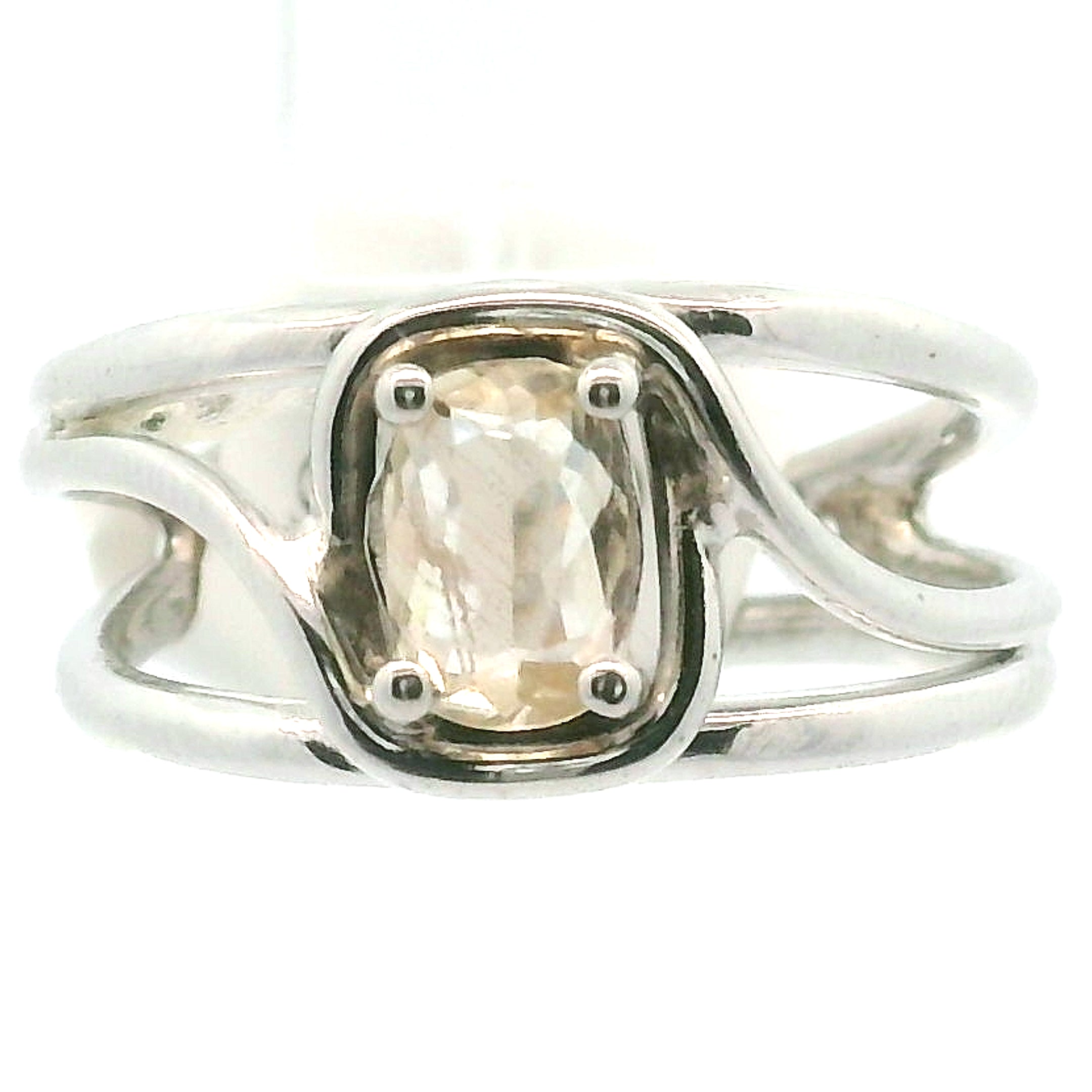 Oregon Sunstone Midi Cuff Ring .925 Silver for Confidence and Strength
