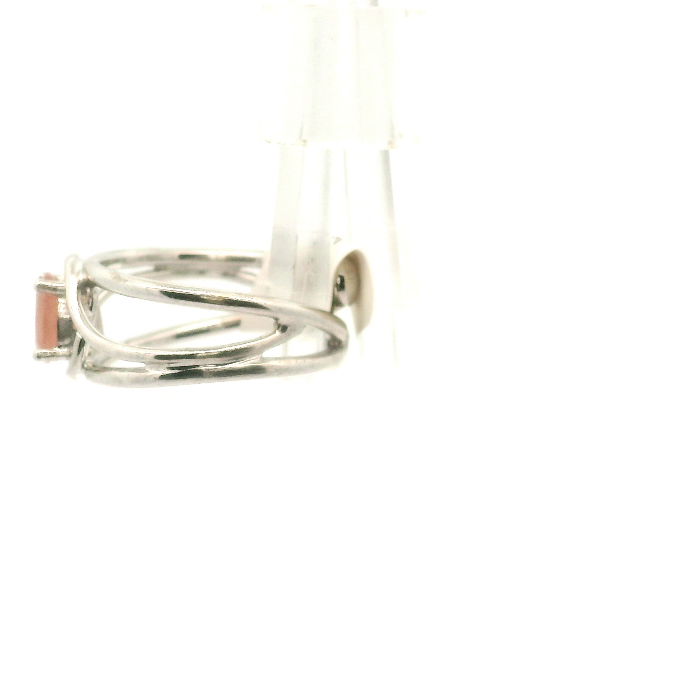 Rhodochrosite Midi Cuff Ring .925 Silver for Joy and Healing
