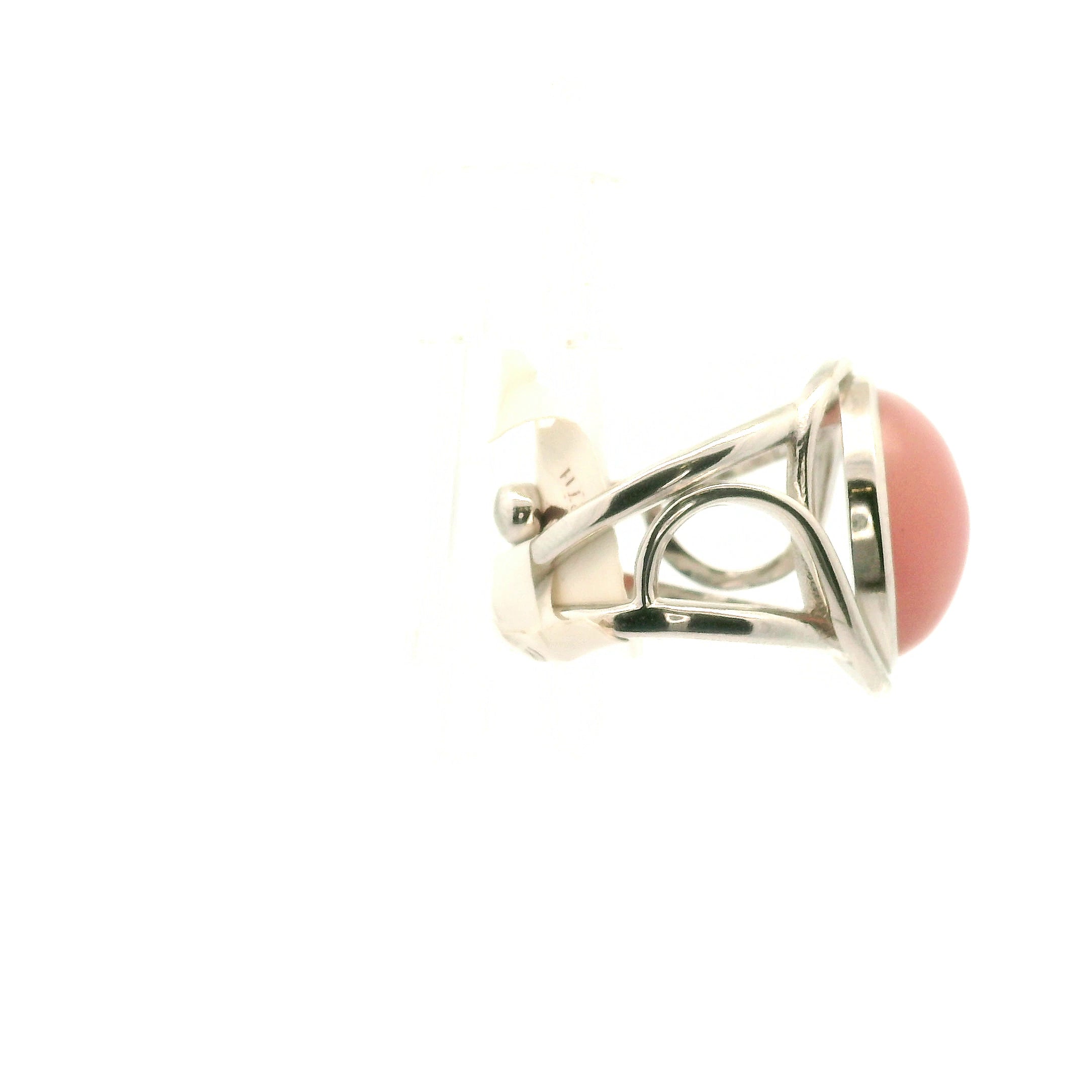Guava Quartz Cuff Ring 925 Silver for Joy, Love and Empowerment