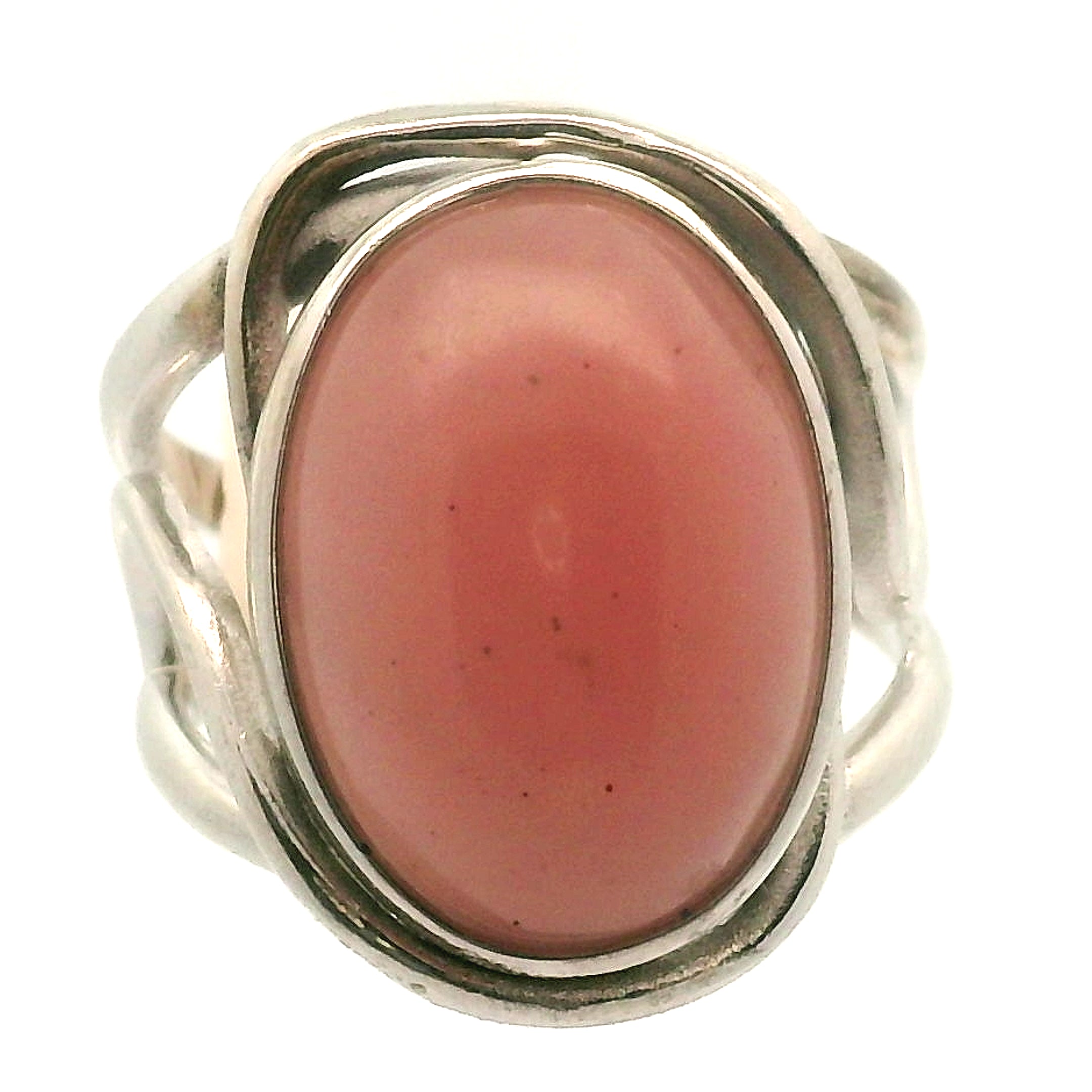 Guava Quartz Cuff Ring 925 Silver for Joy, Love and Empowerment