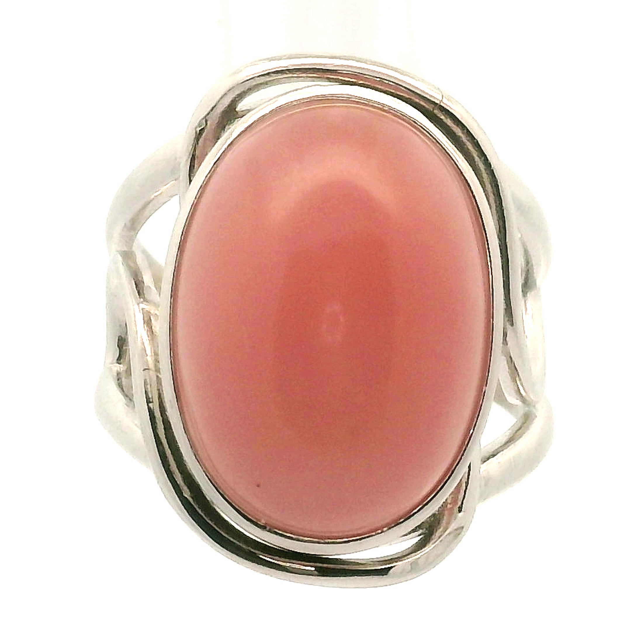 Guava Quartz Cuff Ring 925 Silver for Joy, Love and Empowerment