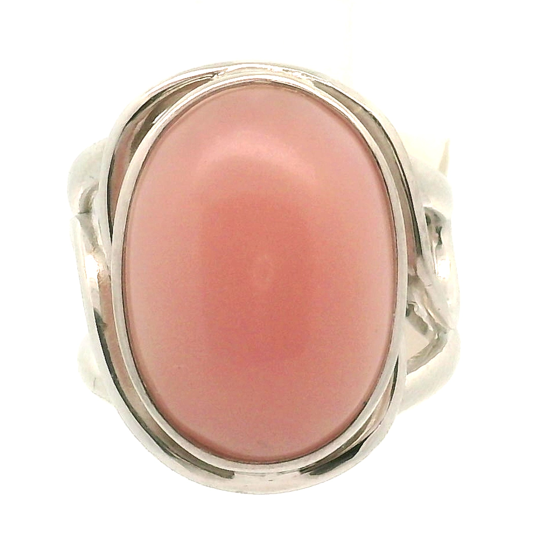 Guava Quartz Cuff Ring 925 Silver for Joy, Love and Empowerment