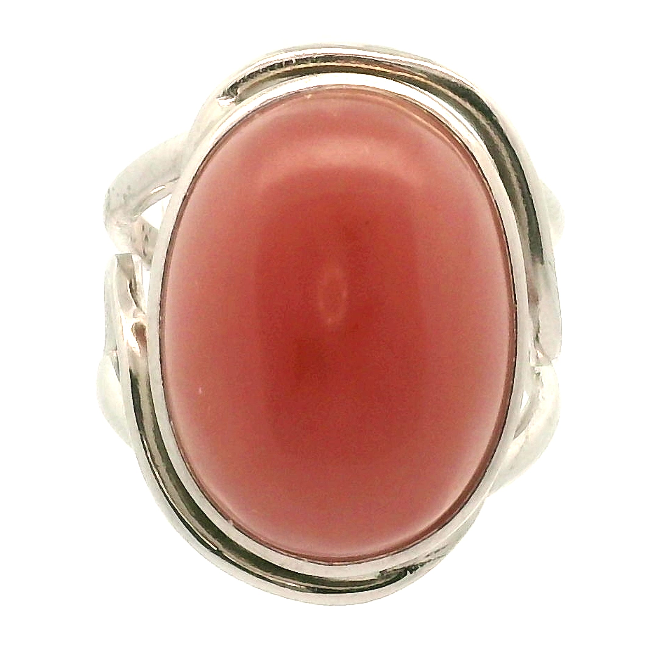Guava Quartz Cuff Ring 925 Silver for Joy, Love and Empowerment