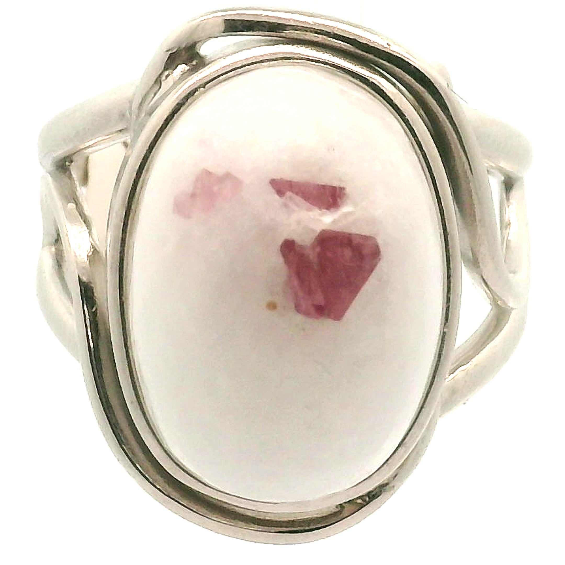 Pink Spinel on Matrix Cuff Ring .925 Silver for Emotional Healing, Love, Loyalty & Motivation