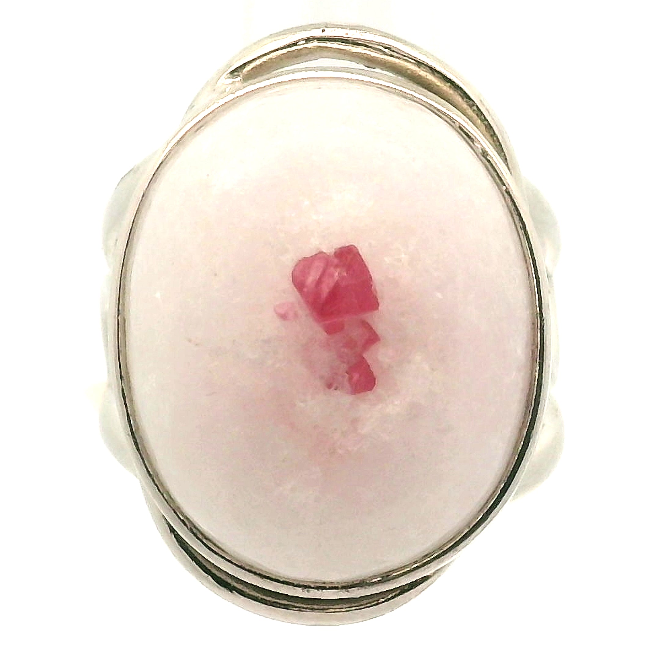Pink Spinel on Matrix Cuff Ring .925 Silver for Emotional Healing, Love, Loyalty & Motivation