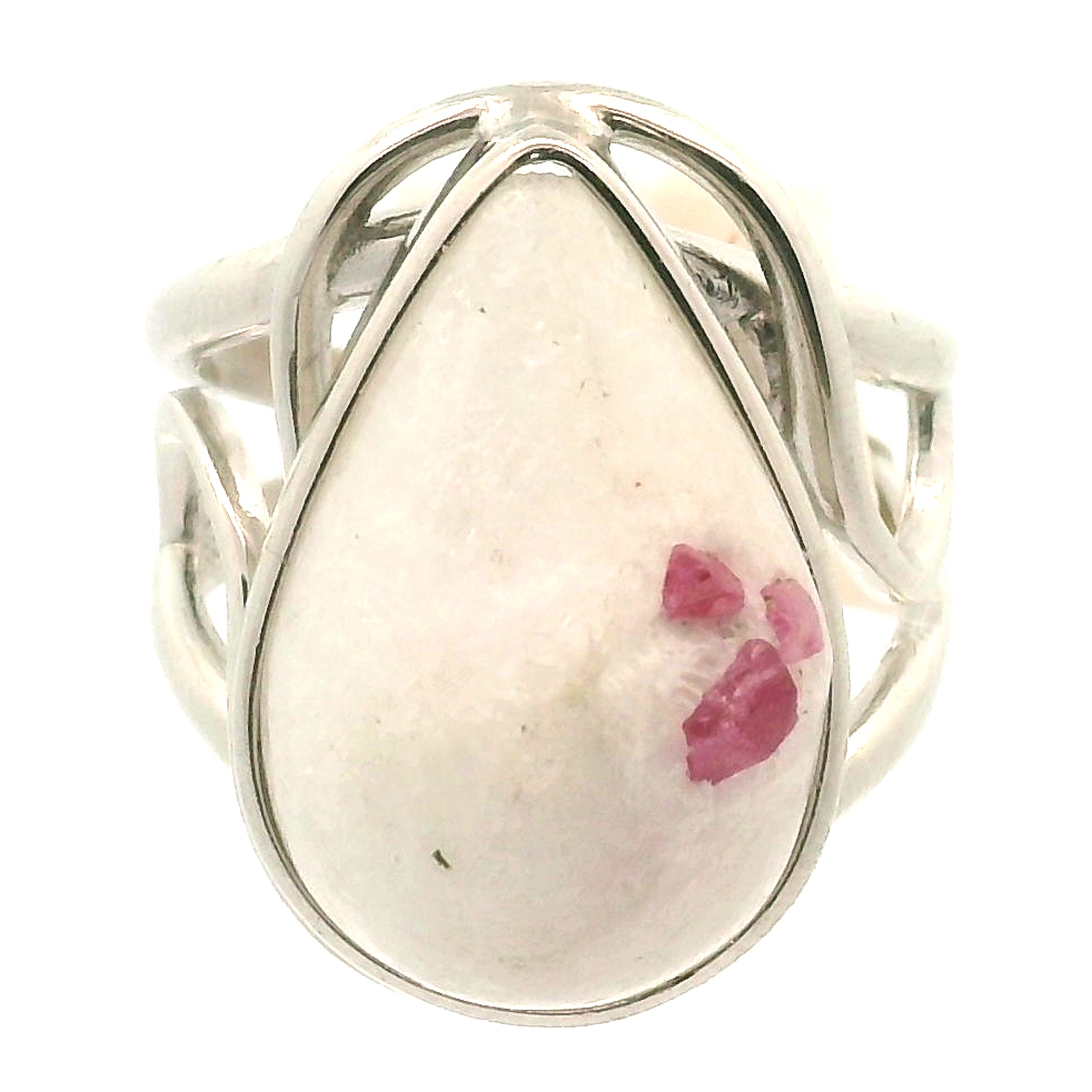 Pink Spinel on Matrix Cuff Ring .925 Silver for Emotional Healing, Love, Loyalty & Motivation