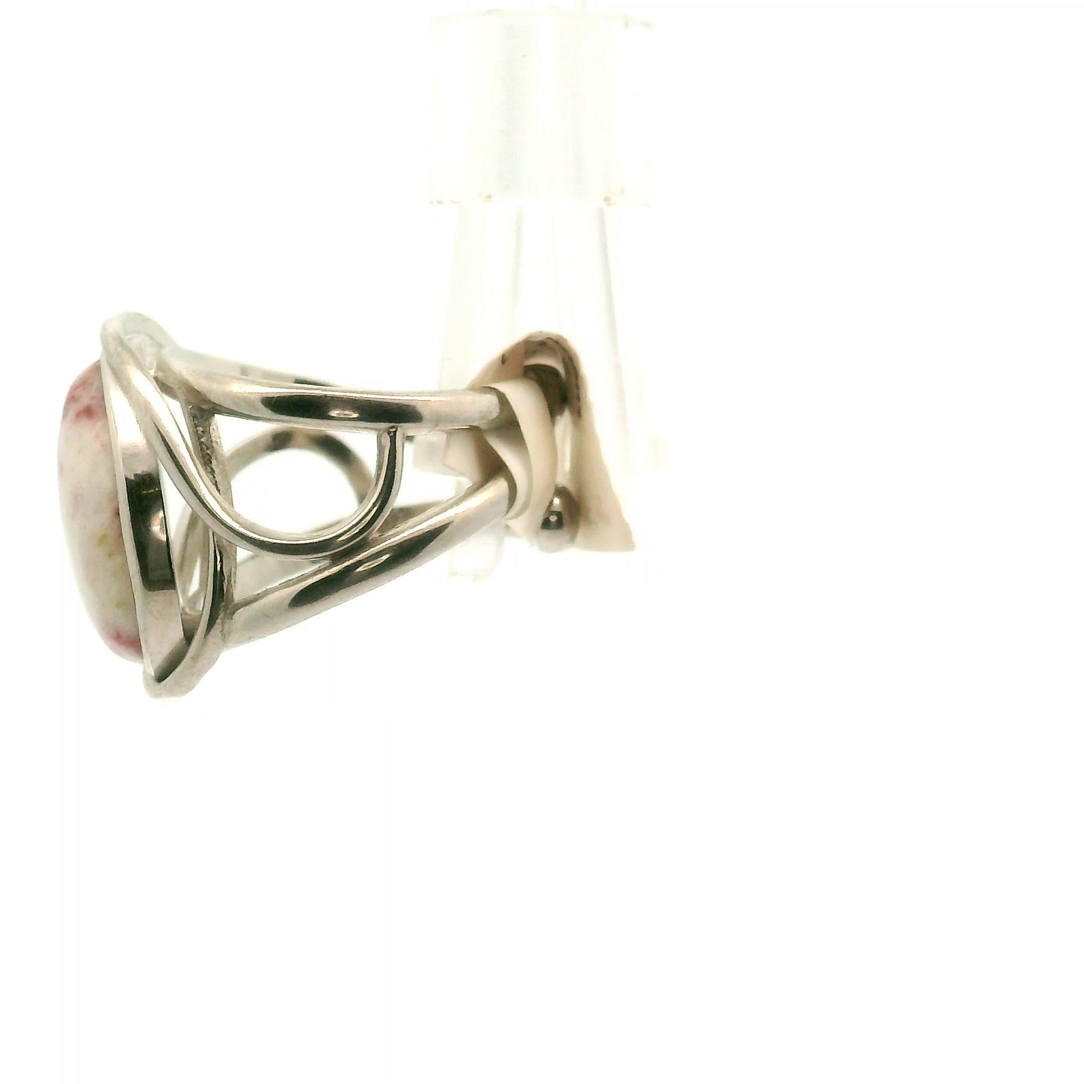 Cinnabar Finger Cuff Adjustable Ring .925 Sterling Silver for Creativity, Empowerment and Transformation