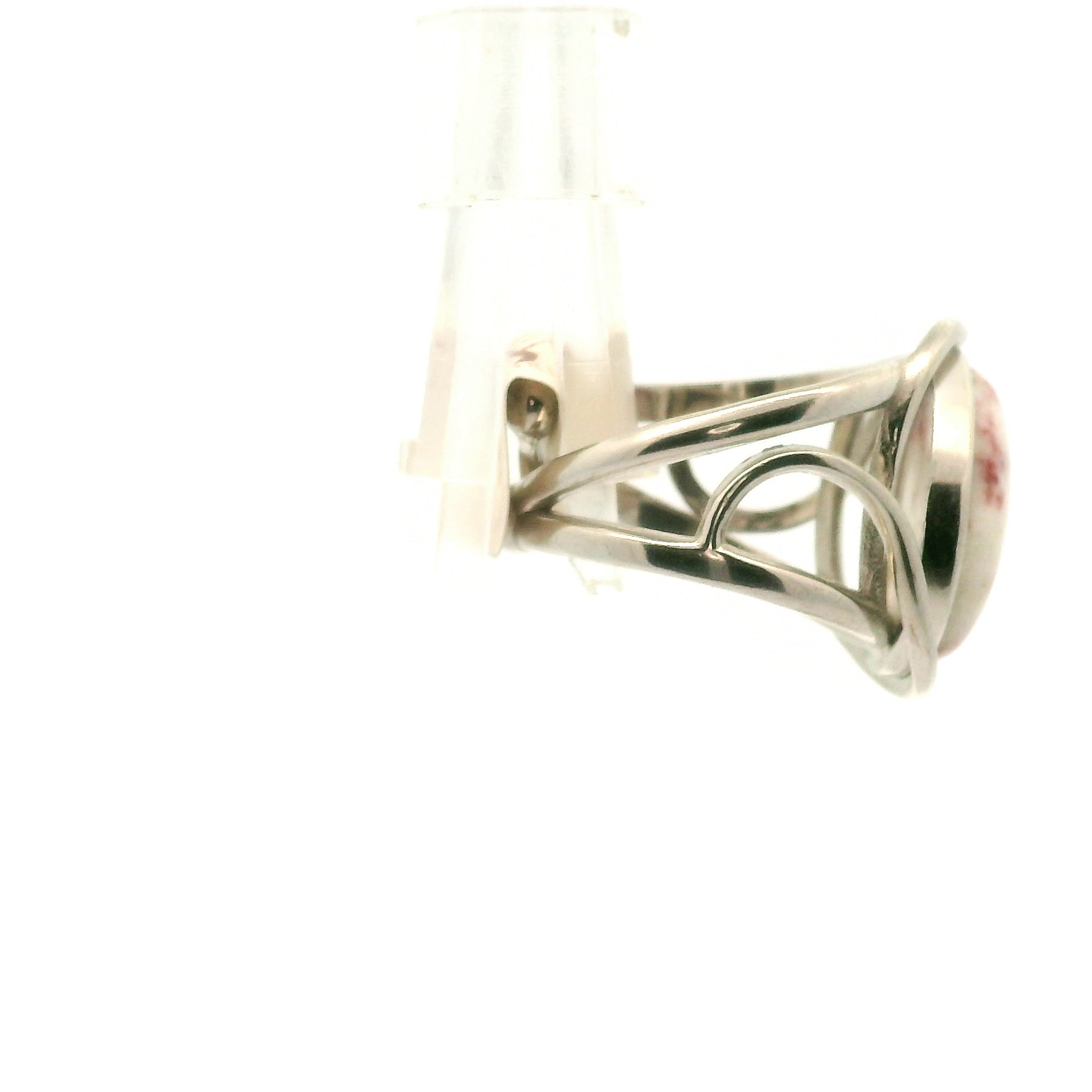 Cinnabar Finger Cuff Adjustable Ring .925 Sterling Silver for Creativity, Empowerment and Transformation