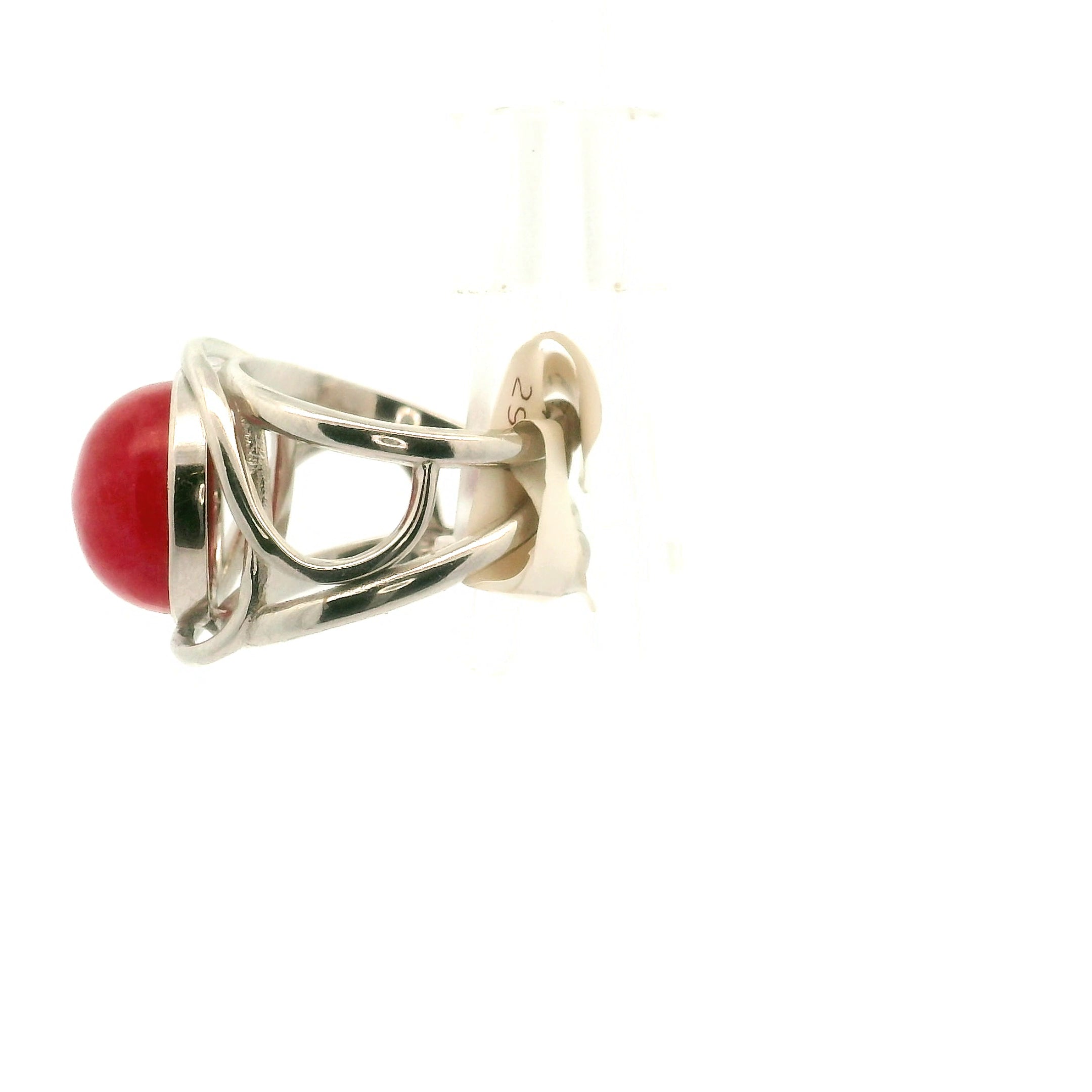 Gemmy Rhodonite Finger Cuff Adjustable Ring .925 Silver for Loving Yourself and Enhancing your Self-Worth