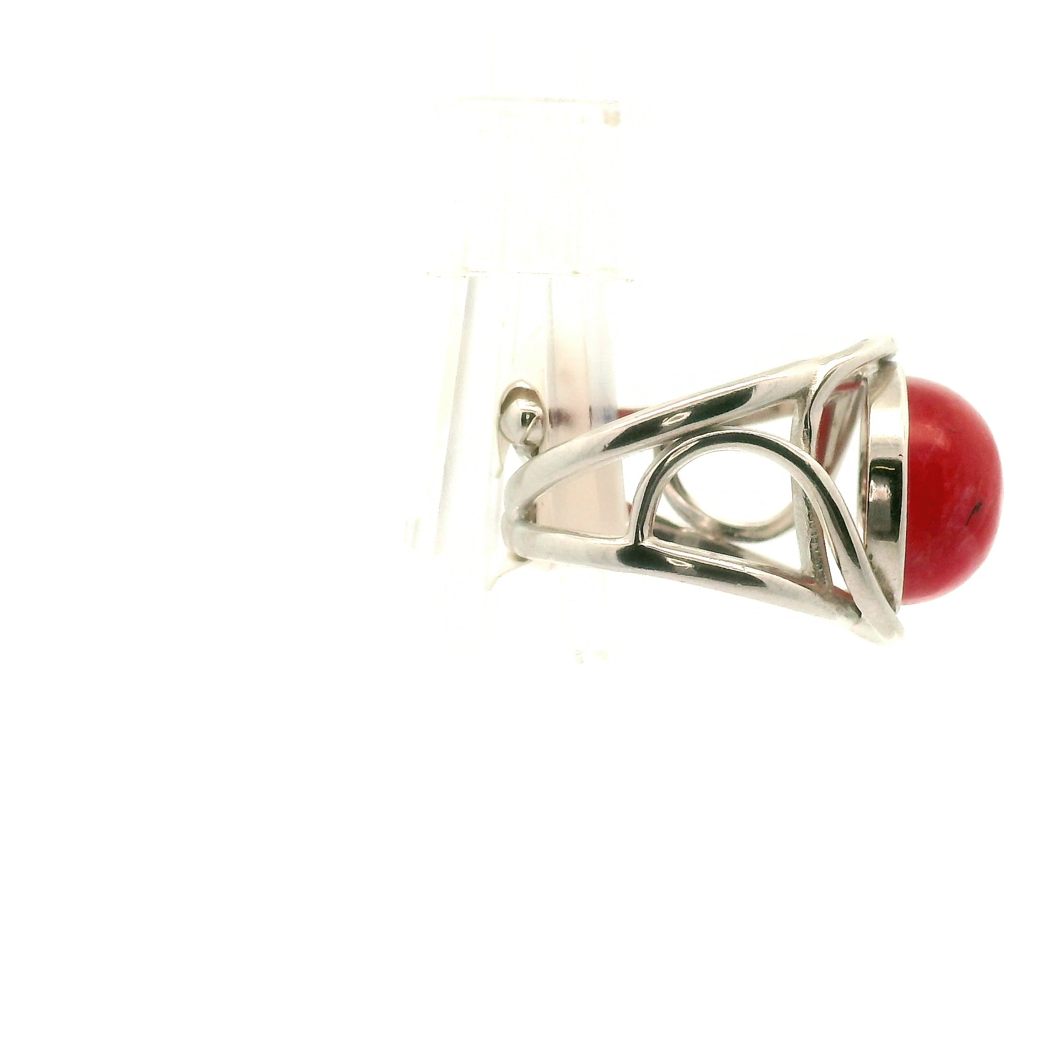 Gemmy Rhodonite Finger Cuff Adjustable Ring .925 Silver for Loving Yourself and Enhancing your Self-Worth
