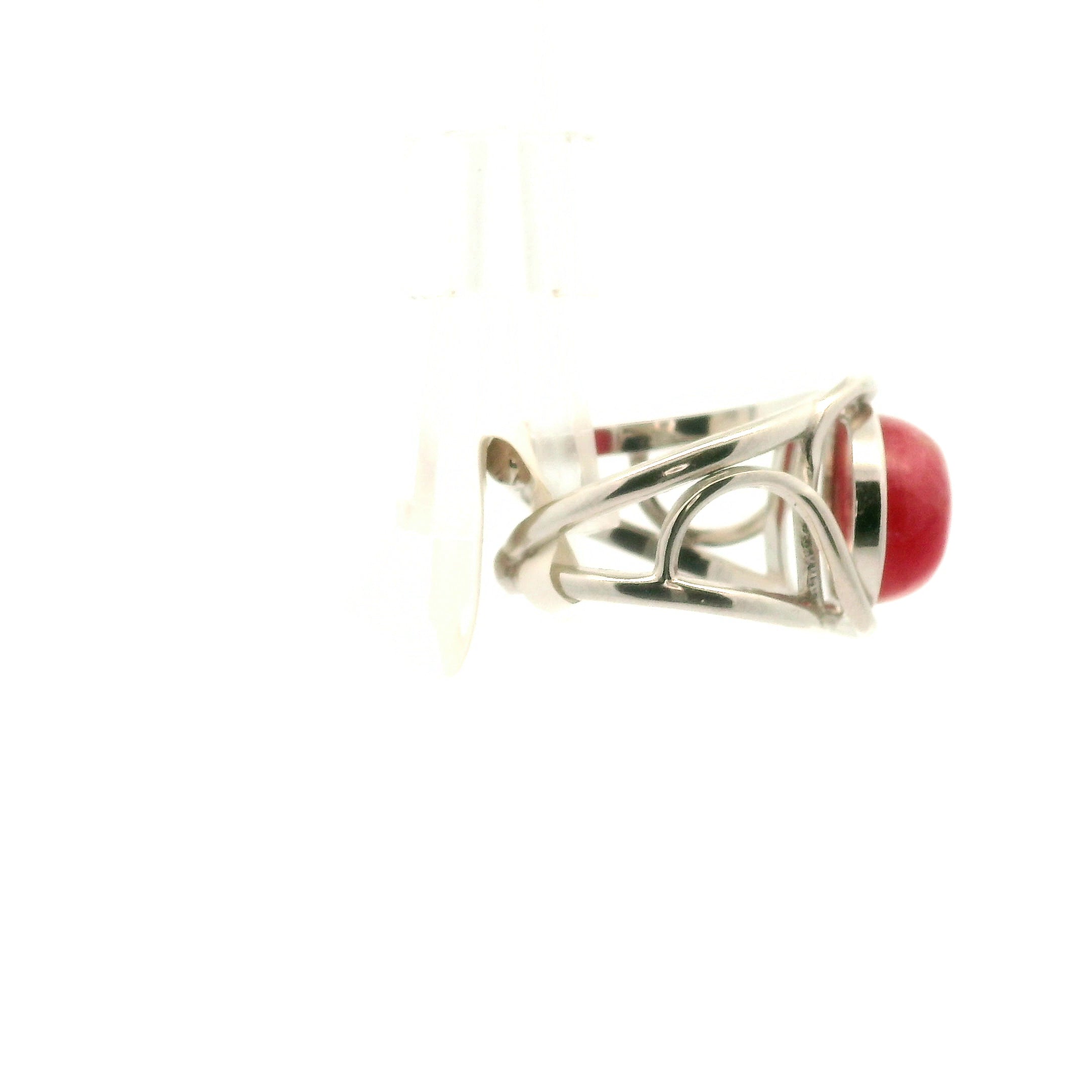 Gemmy Rhodonite Finger Cuff Adjustable Ring .925 Silver for Loving Yourself and Enhancing your Self-Worth