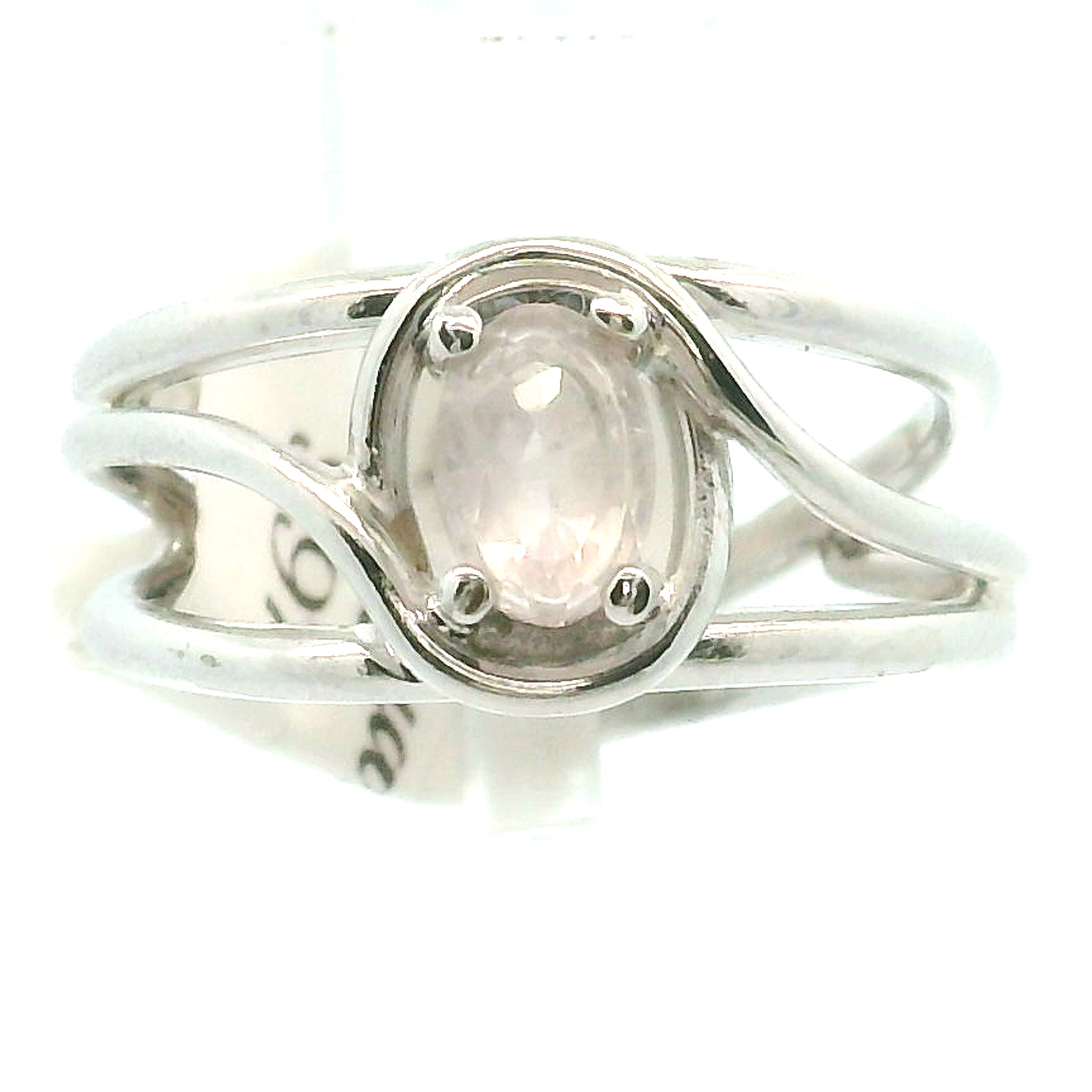 Rose Quartz Midi Cuff Ring .925 Silver for Compassion and Self Love