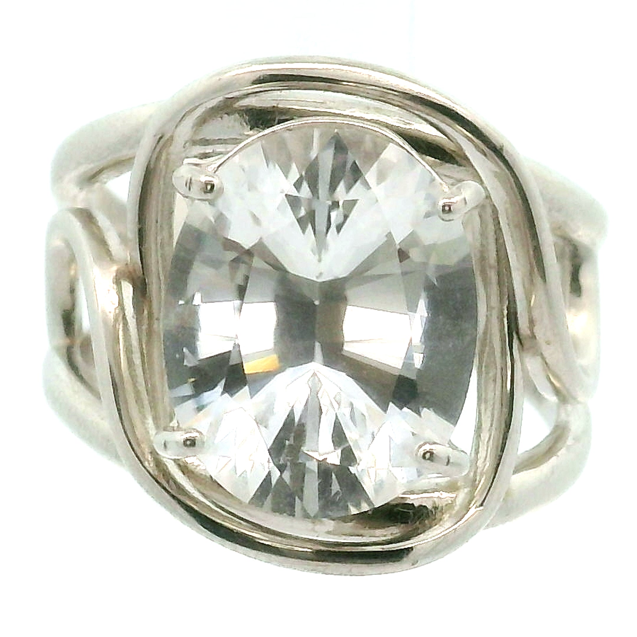 Phenakite Cuff Ring .925 Silver for Manifestations, Meditation & Mental Strength