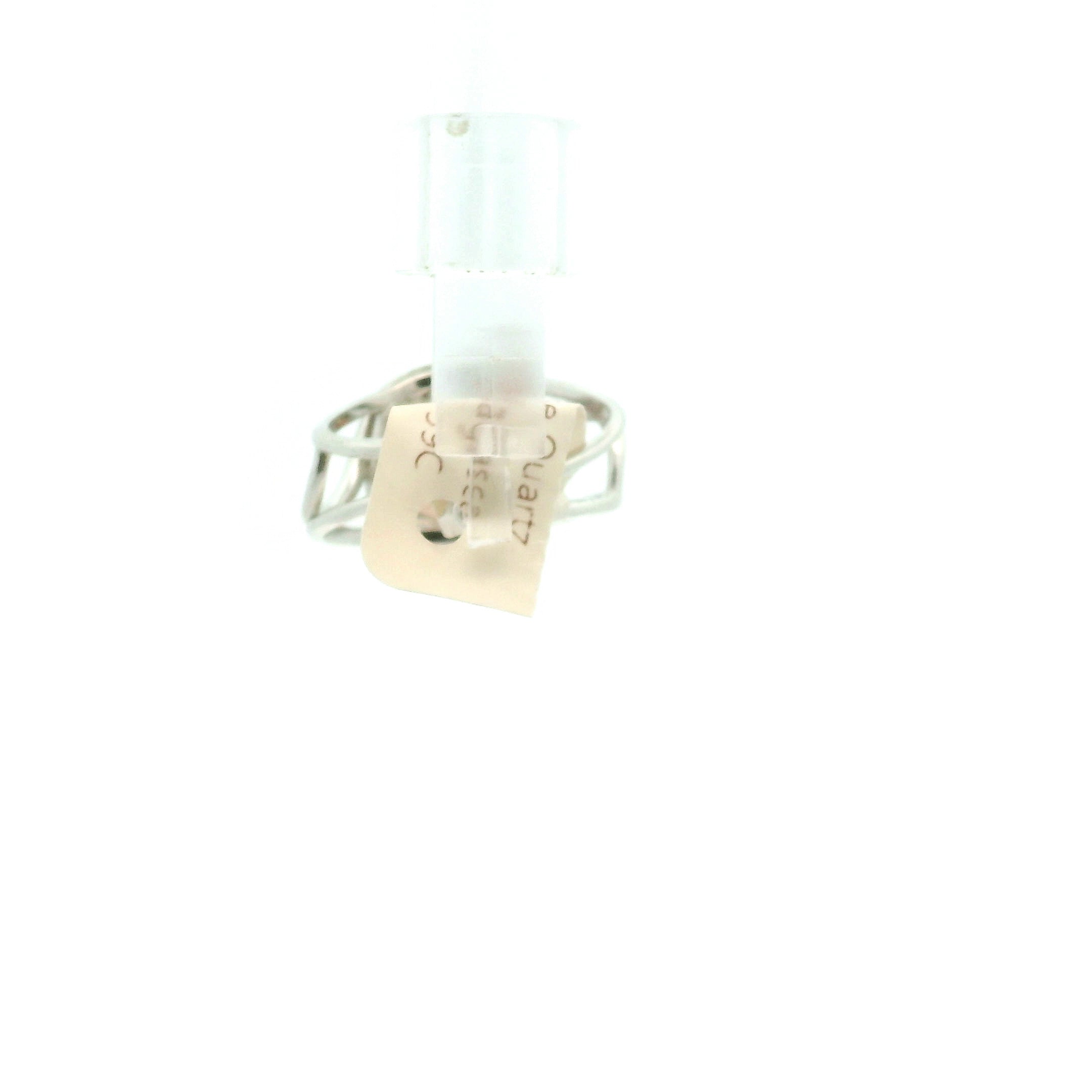 Rose Quartz DT Finger Cuff Adjustable Ring .925 Silver for Compassion and Self Love