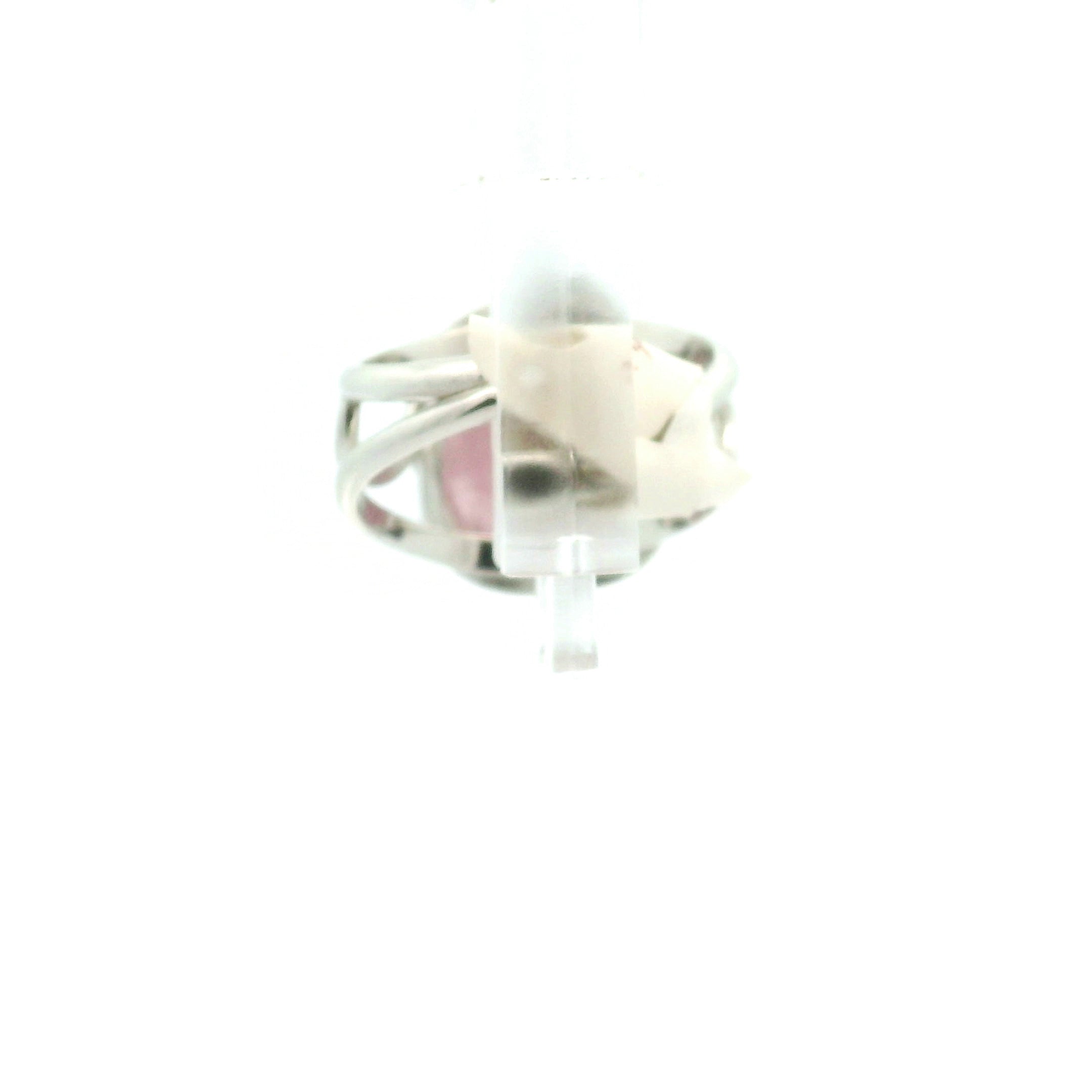 Pink Sapphire Finger Cuff Adjustable Ring .925 Silver