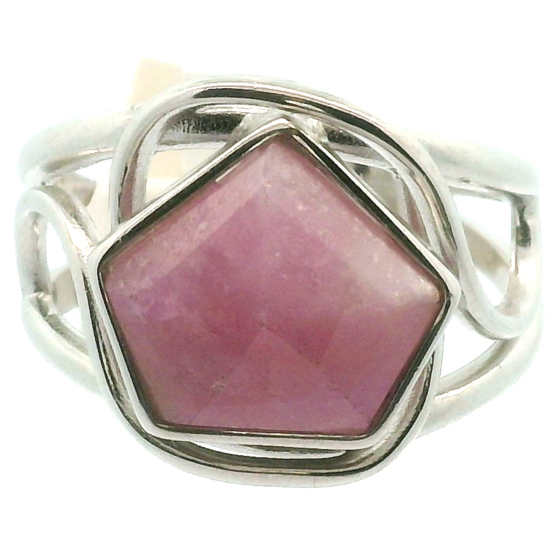 Pink Sapphire Finger Cuff Adjustable Ring .925 Silver