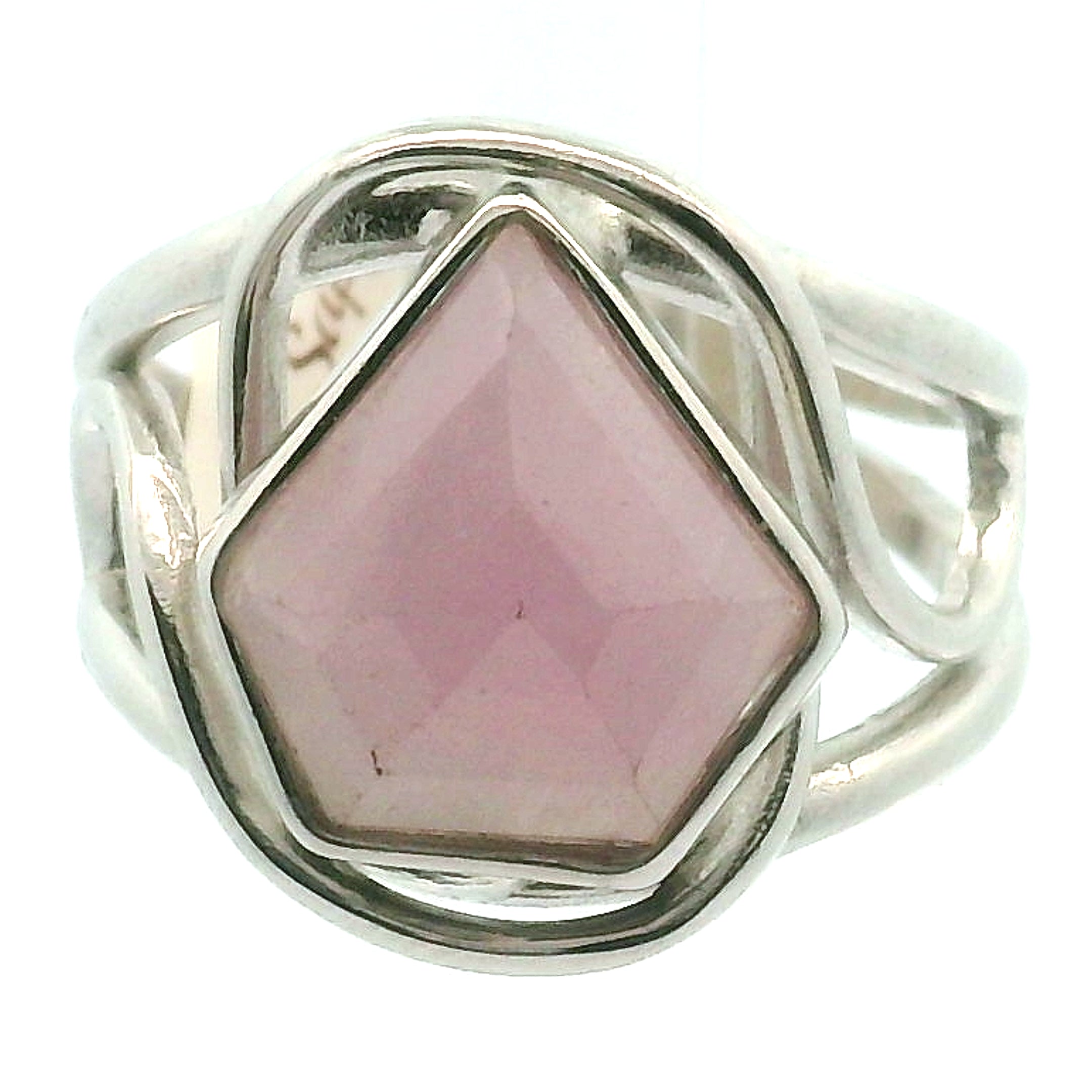 Pink Sapphire Finger Cuff Adjustable Ring .925 Silver