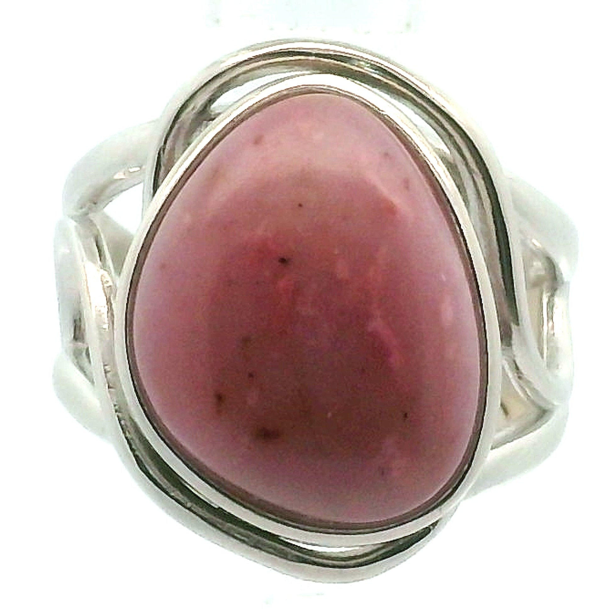 Pink Petalite Cuff Ring 925 Silver for Joy, Love and Empowerment
