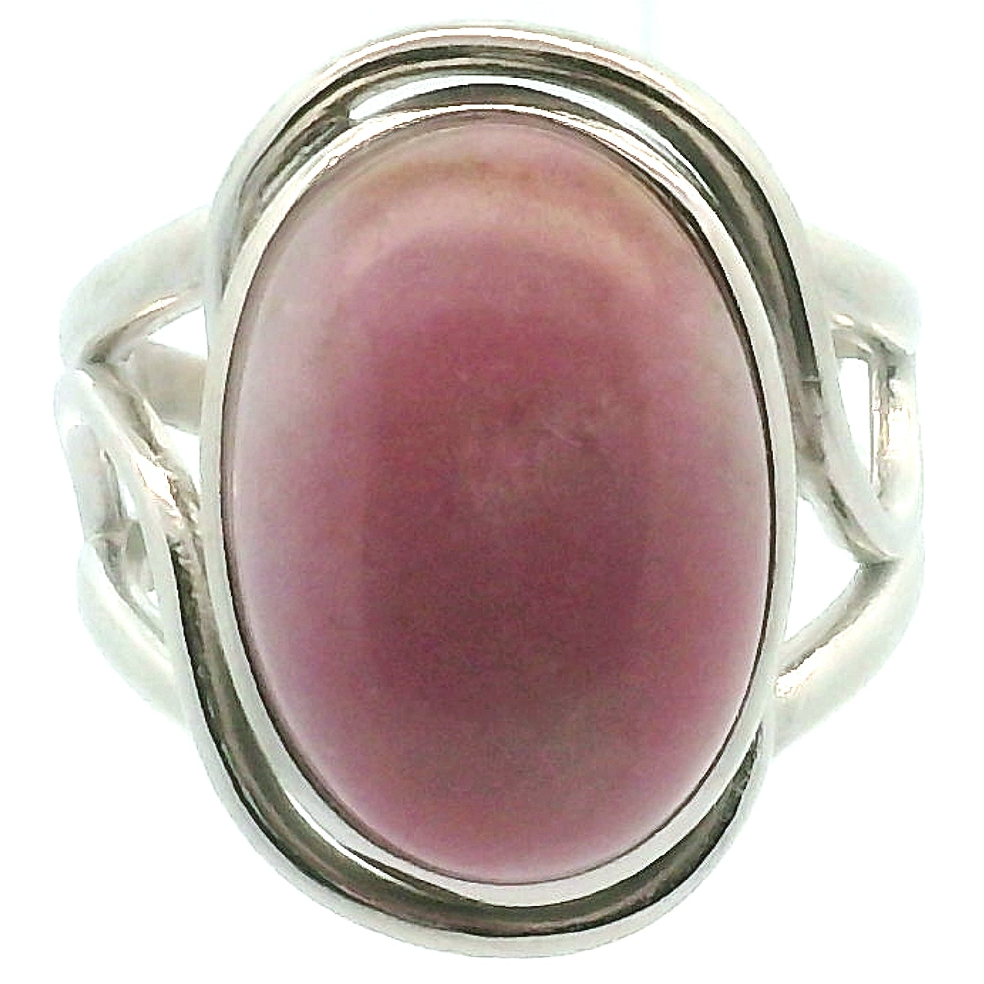 Pink Petalite Cuff Ring 925 Silver for Joy, Love and Empowerment