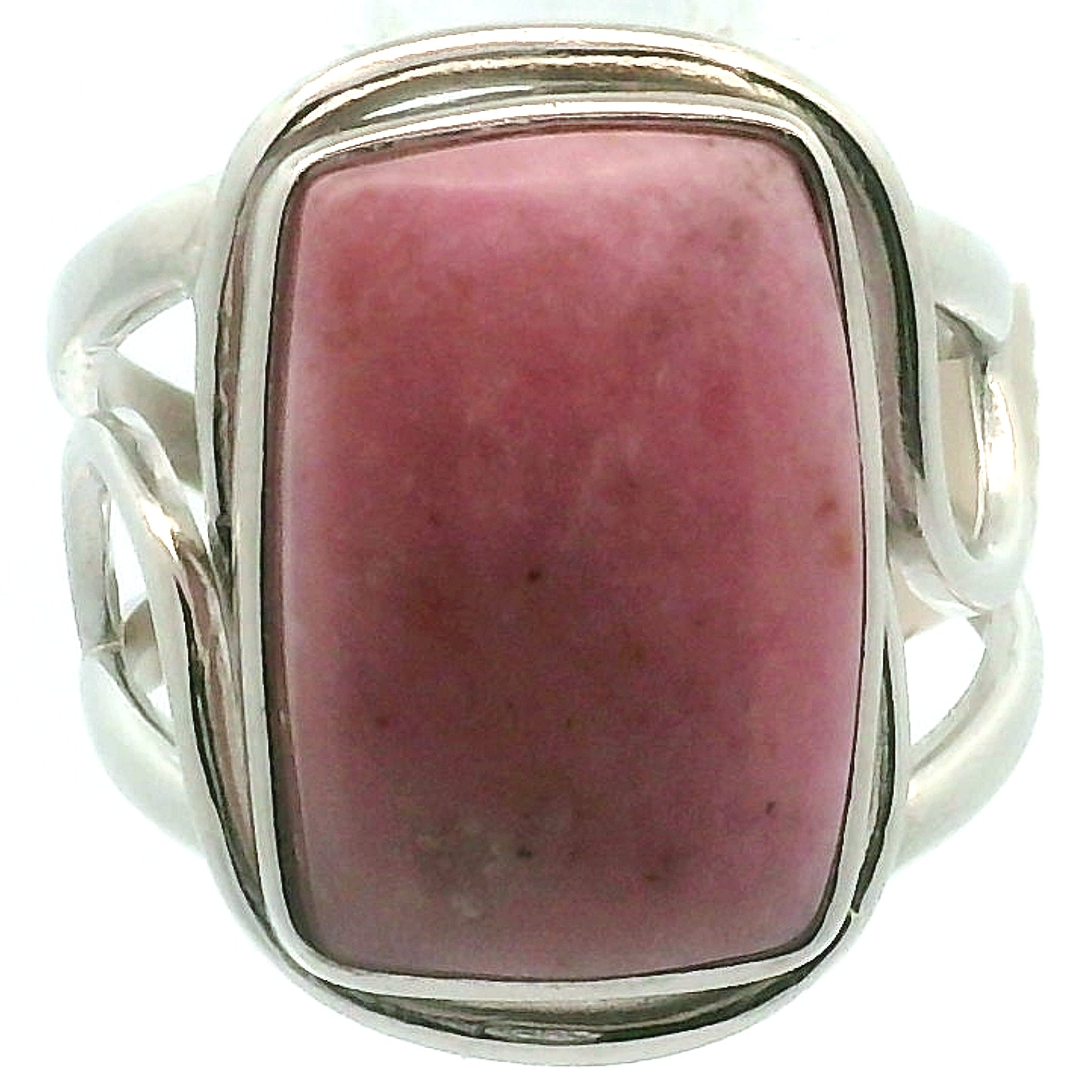 Pink Petalite Cuff Ring 925 Silver for Joy, Love and Empowerment