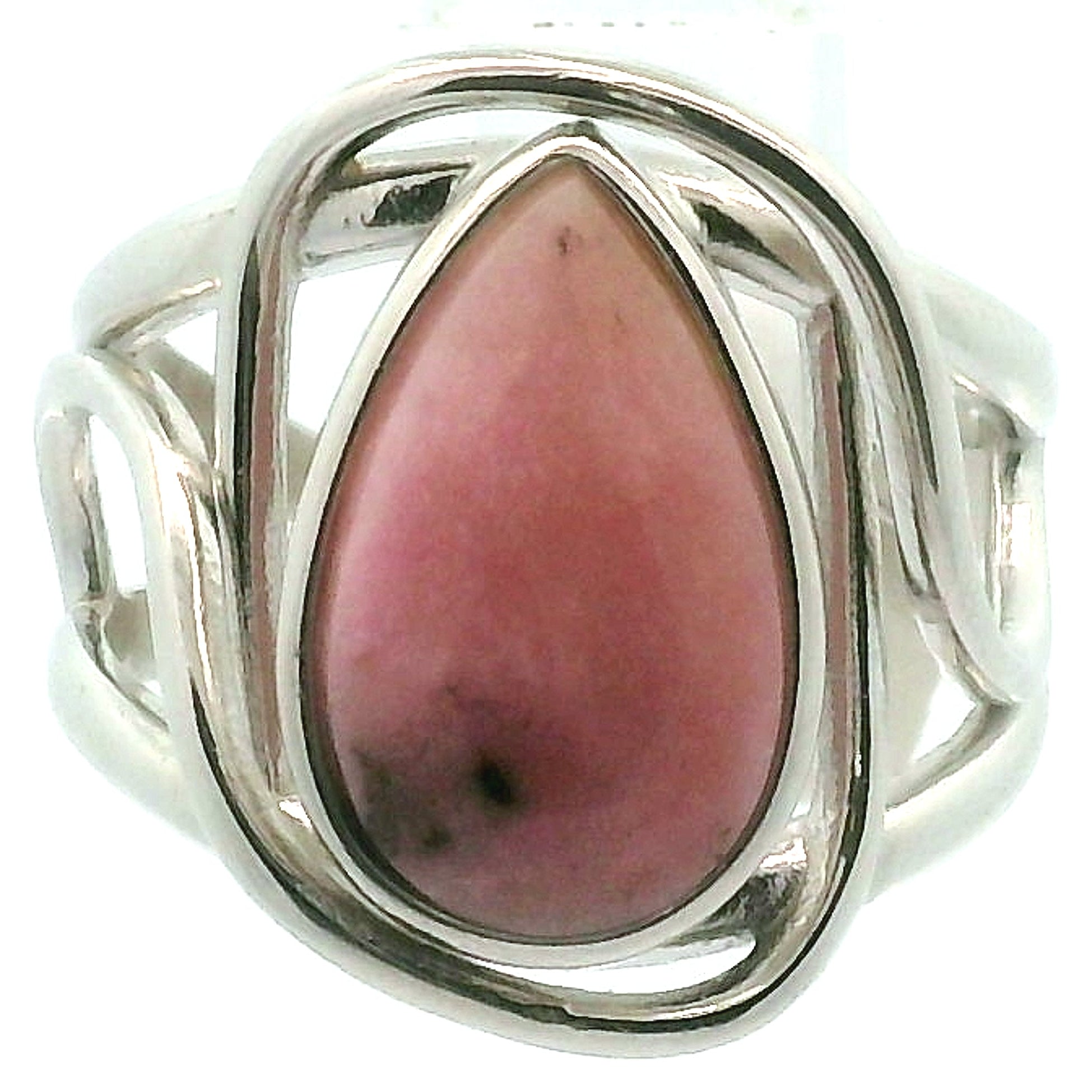 Pink Petalite Cuff Ring 925 Silver for Joy, Love and Empowerment
