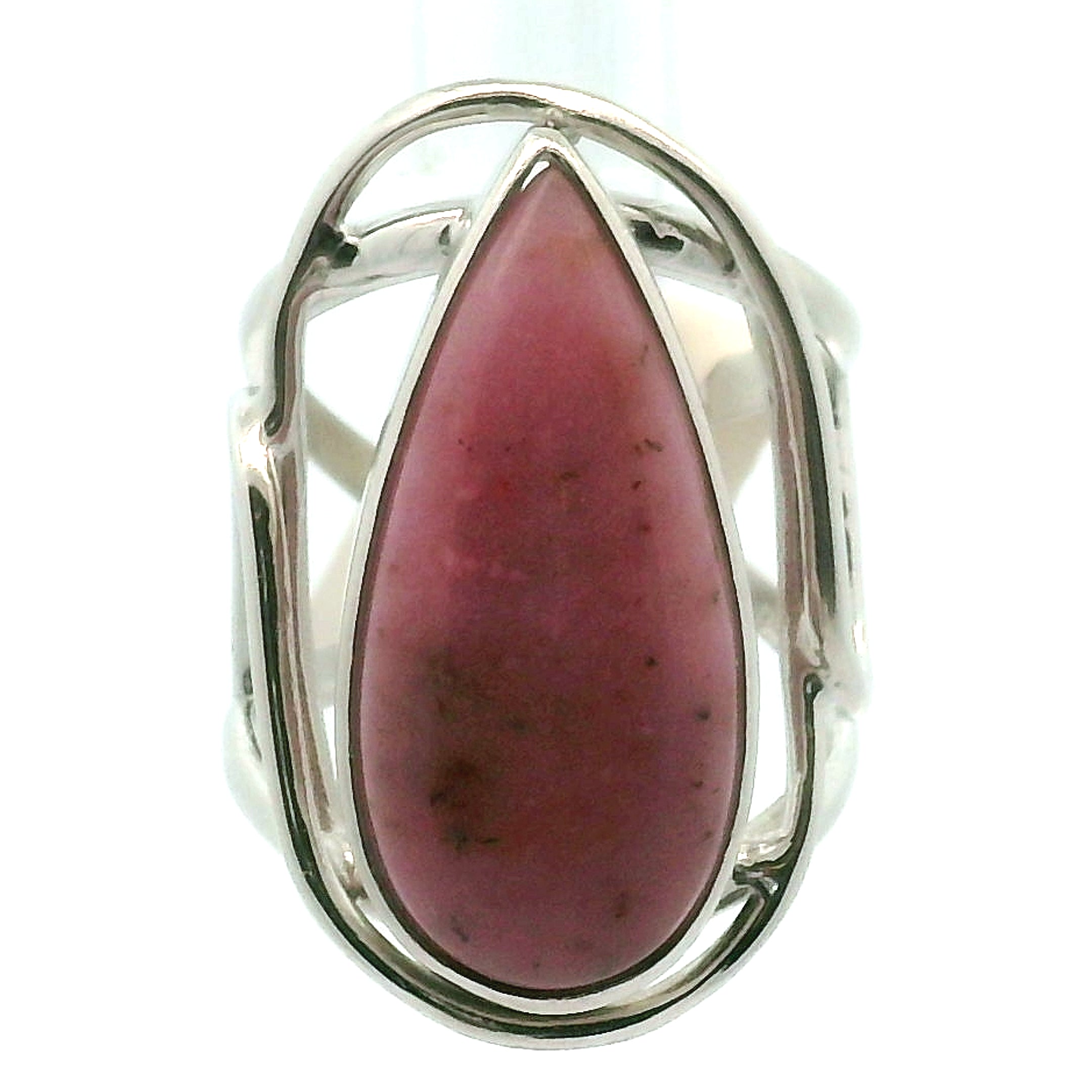 Pink Petalite Cuff Ring 925 Silver for Joy, Love and Empowerment