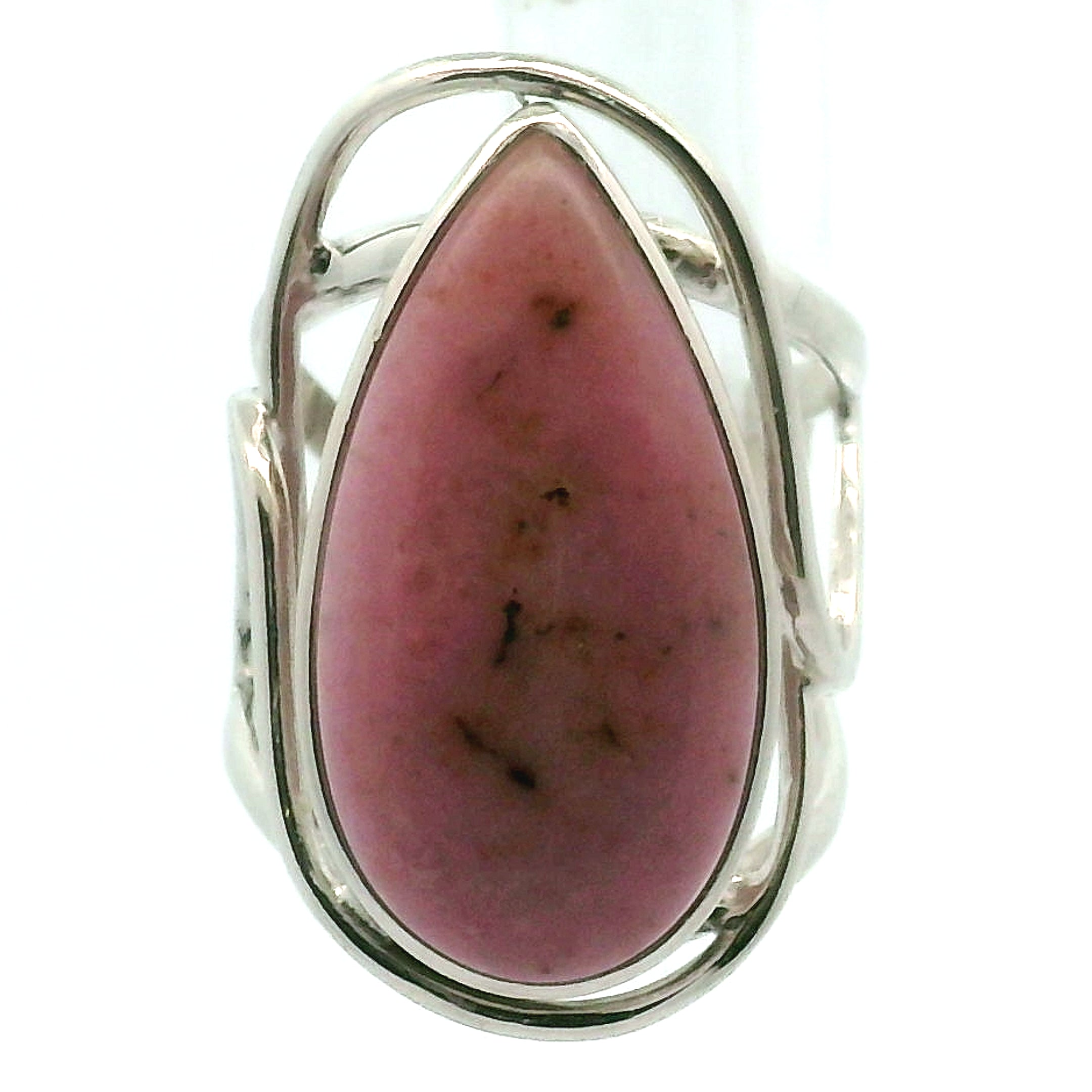 Pink Petalite Cuff Ring 925 Silver for Joy, Love and Empowerment