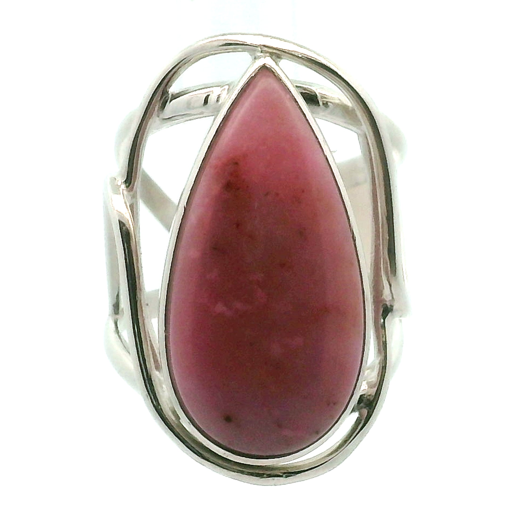 Pink Petalite Cuff Ring 925 Silver for Joy, Love and Empowerment