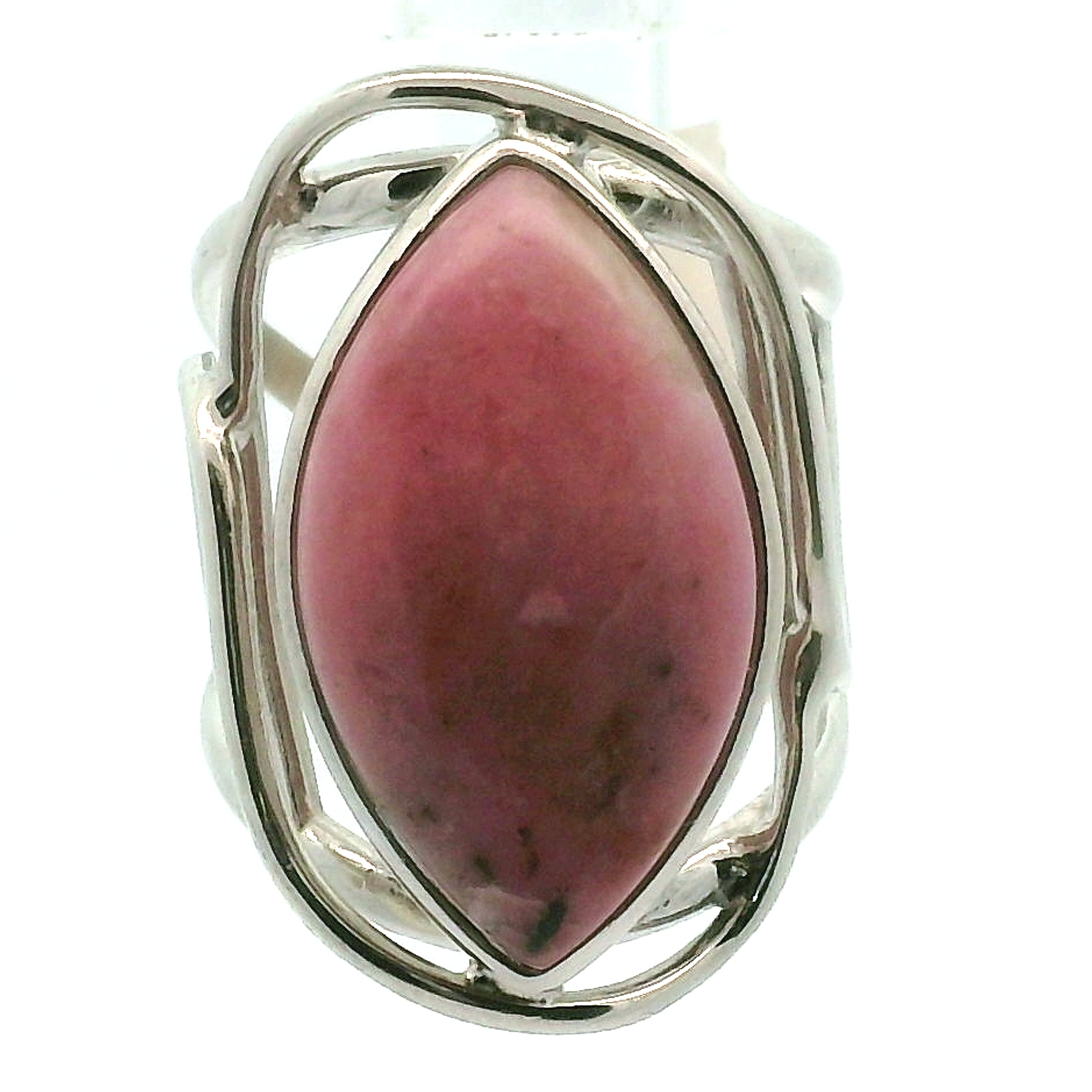 Pink Petalite Cuff Ring 925 Silver for Joy, Love and Empowerment